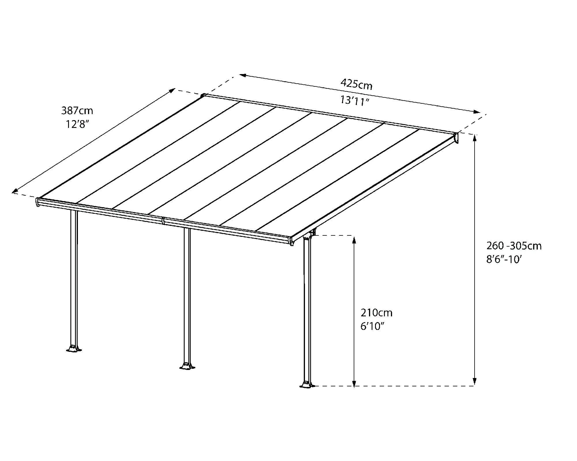 Canopia Terrassenüberdachung Feria 400 x 420 cm anthrazit