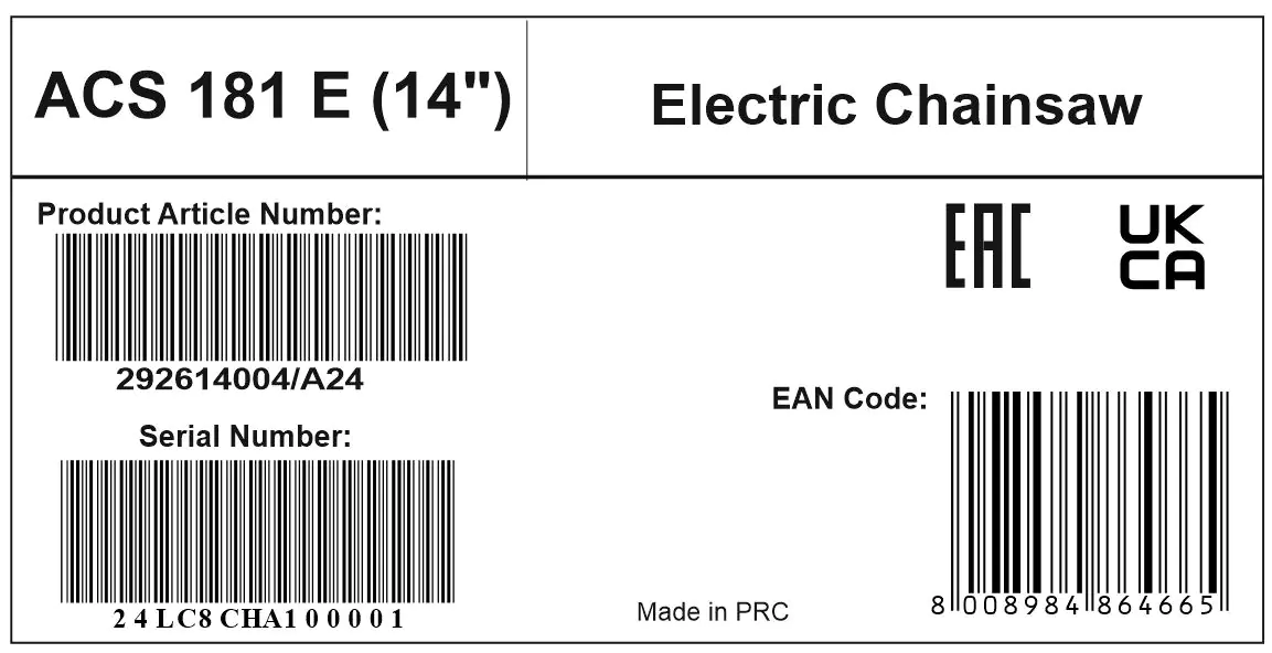 Alpina Elektro-Kettensäge ACS 181 E 35 cm Schwertlänge 1800 W
