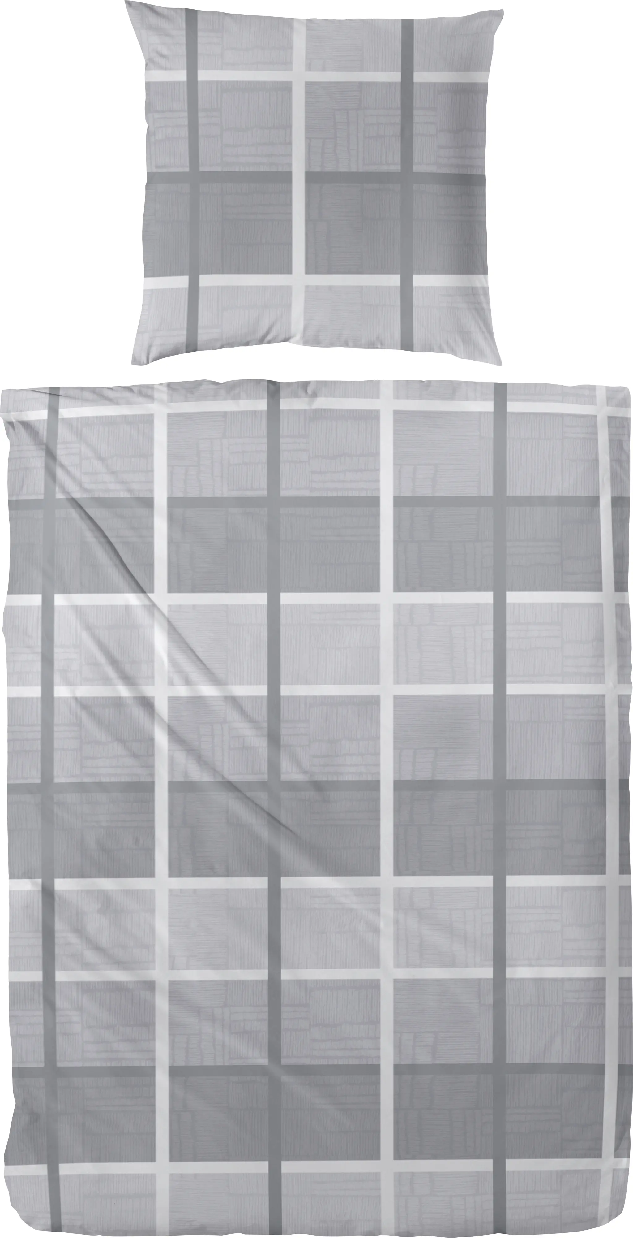 Biber Bettwäsche Karo 155 x 220 cm grau Biber Bettwäsche Karo 155 x 220 cm grau