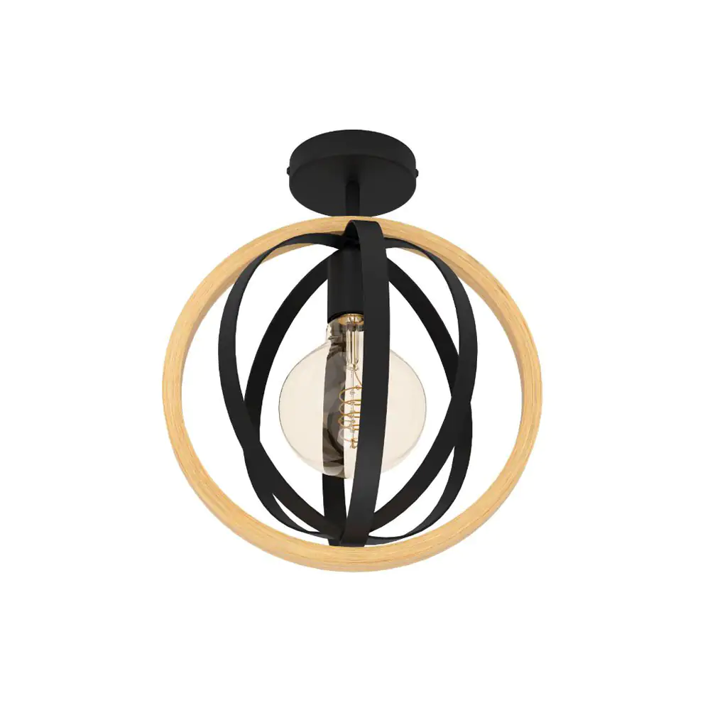 Eglo Deckenleuchte Basildon schwarz-braun Ø 32 cm schwarz, braun