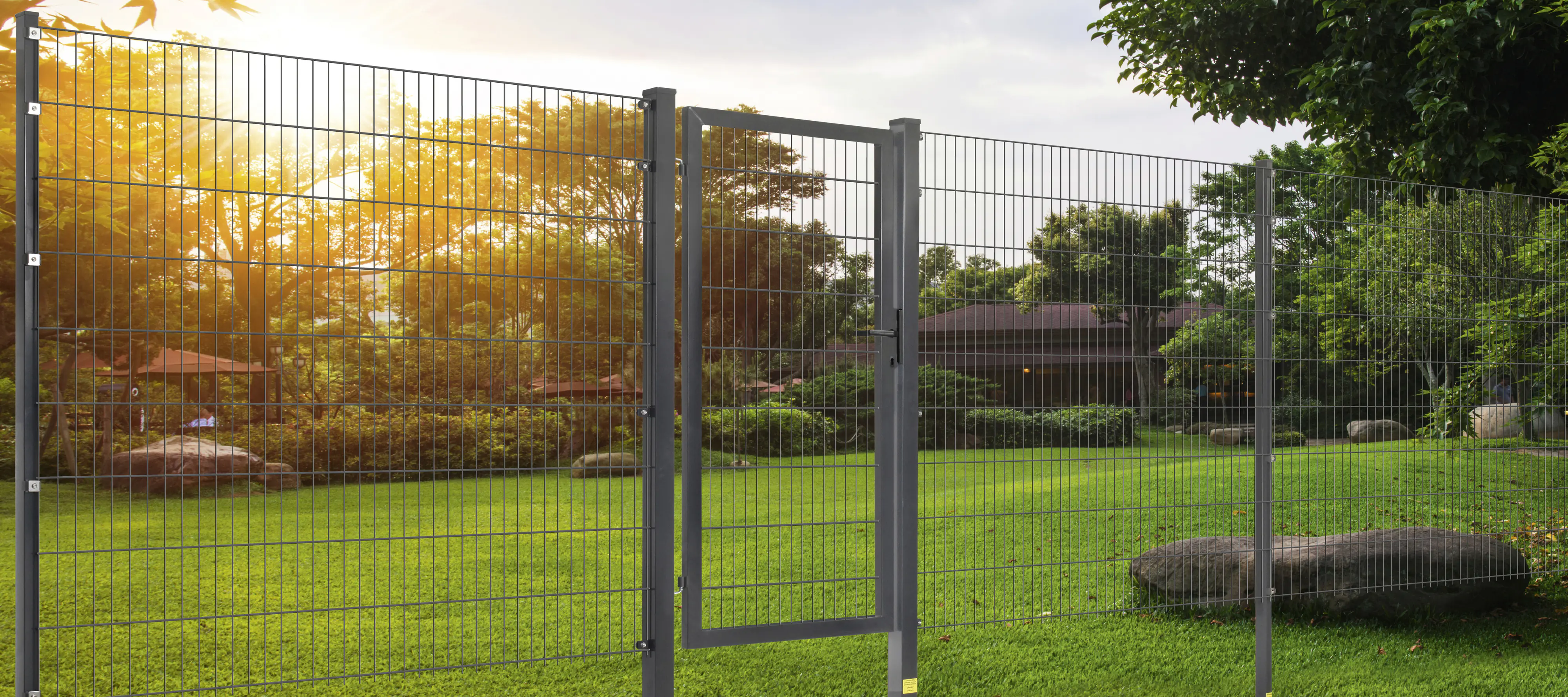 Floraworld Doppelstabmatte-Zaun Comfort 201 x 183 cm anthrazit