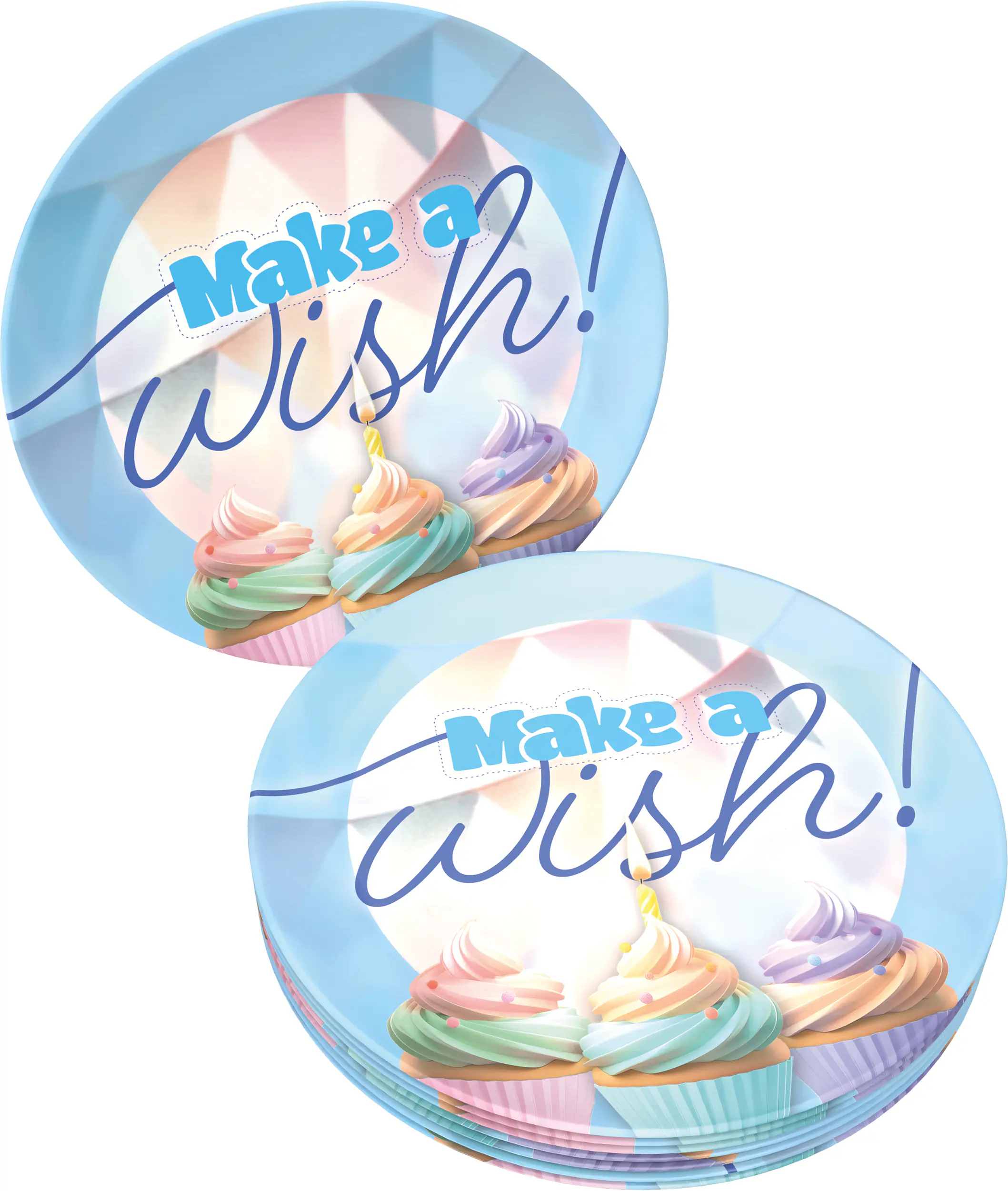 Pappteller Happy Birthday pastel Ø 23 cm 8 Stück