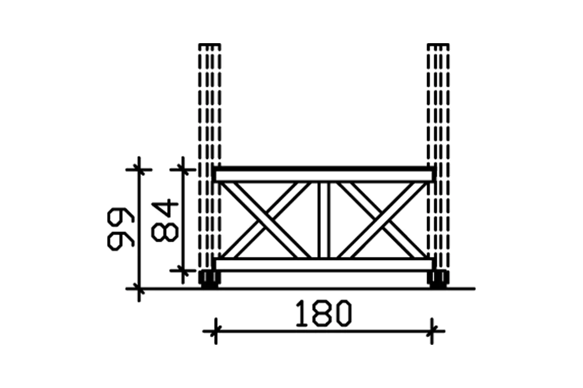 SKAN HOLZ Brüstung Andreaskreuz 180 x 84 cm, Douglasie, natur