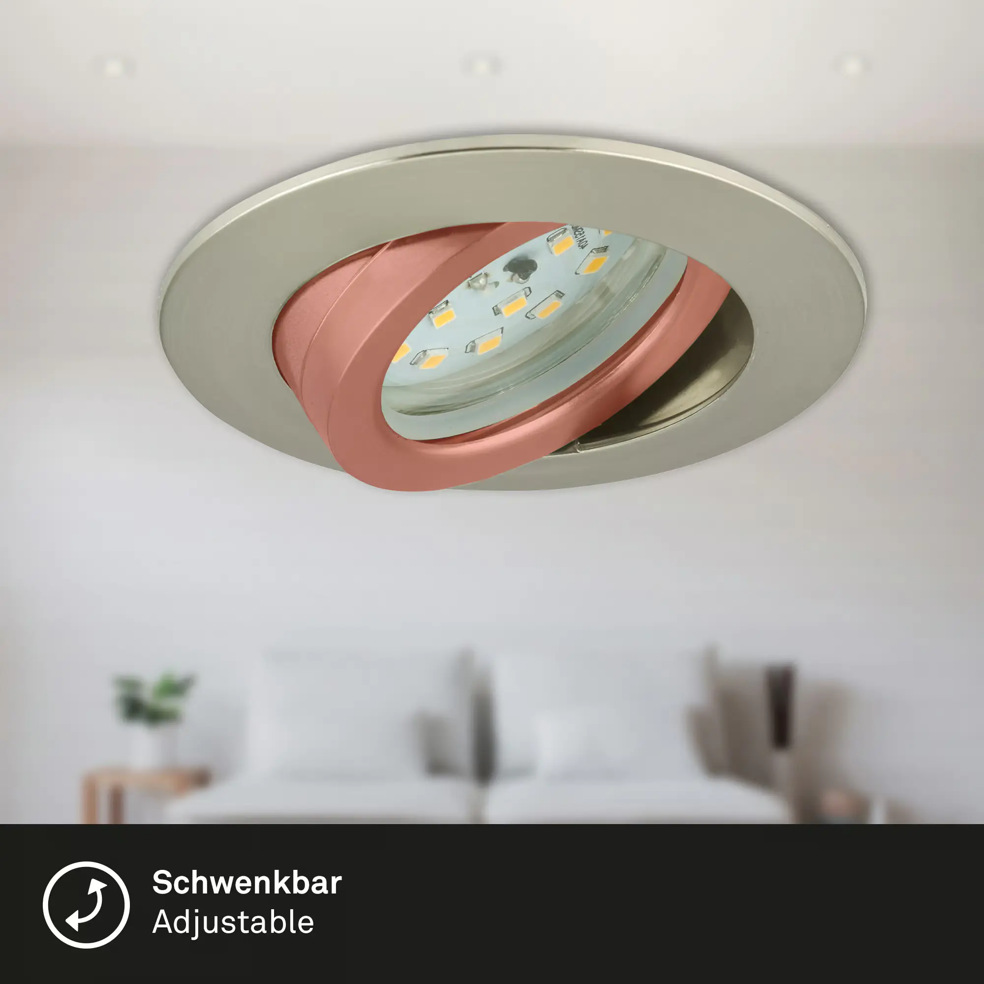 Briloner LED Einbauleuchten Attach 3er Pack, 5,5 W, warmweiß matt-nickel Briloner LED Einbauleuchten Attach 3er Pack, 5,5 W, warmweiß matt-nickel