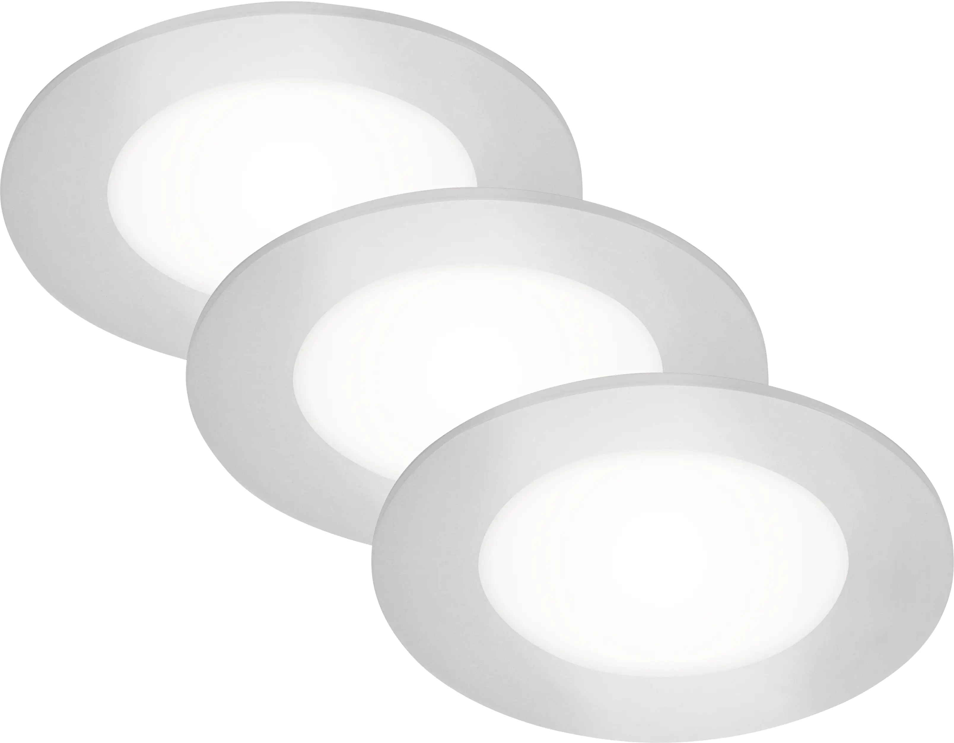 Di-Ka LED Einbauleuchte Slank 3er Set chrom-matt Ø 8,5 cm 3W, neutralweiß