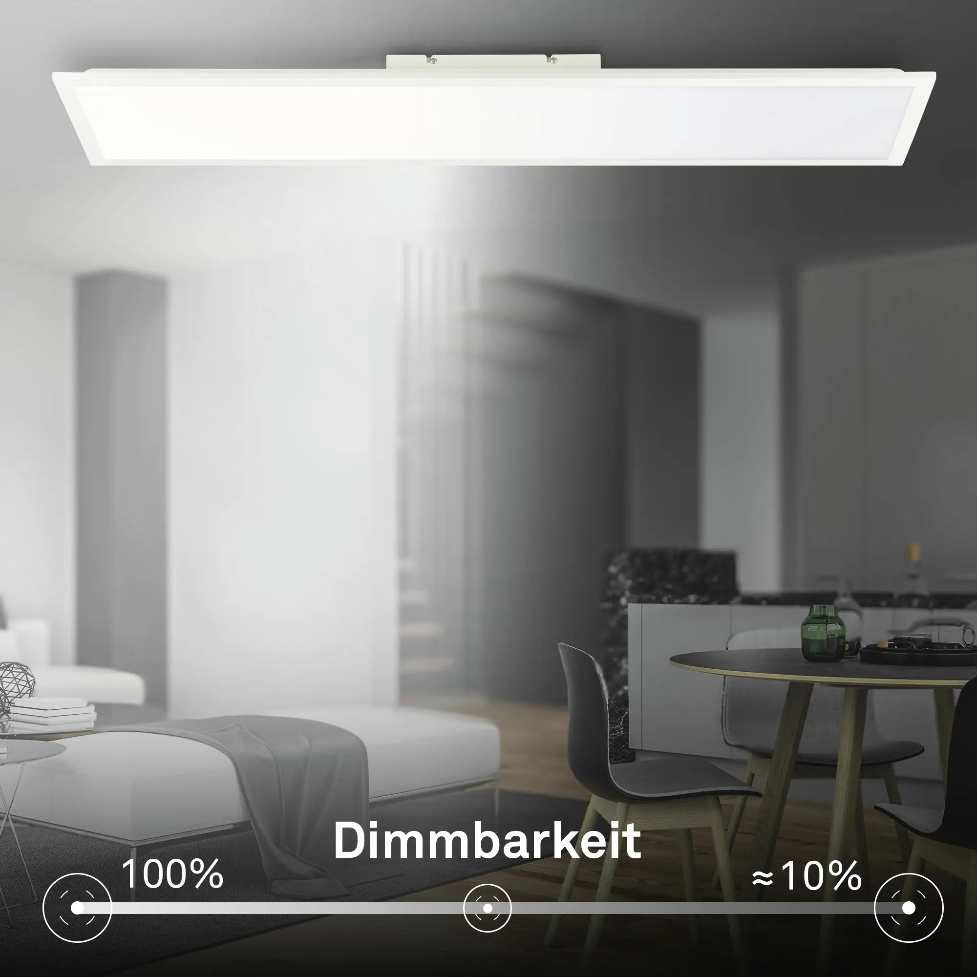 Briloner LED-Panelleuchte Piatto 100 x 25 cm weiß matt dimmbar warmweiß-kaltweiß