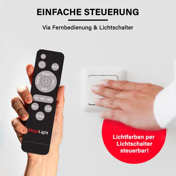 MegaLight LED-Deckenleuchte Shining Pluto Rosé Ø48 cm dimmbar
