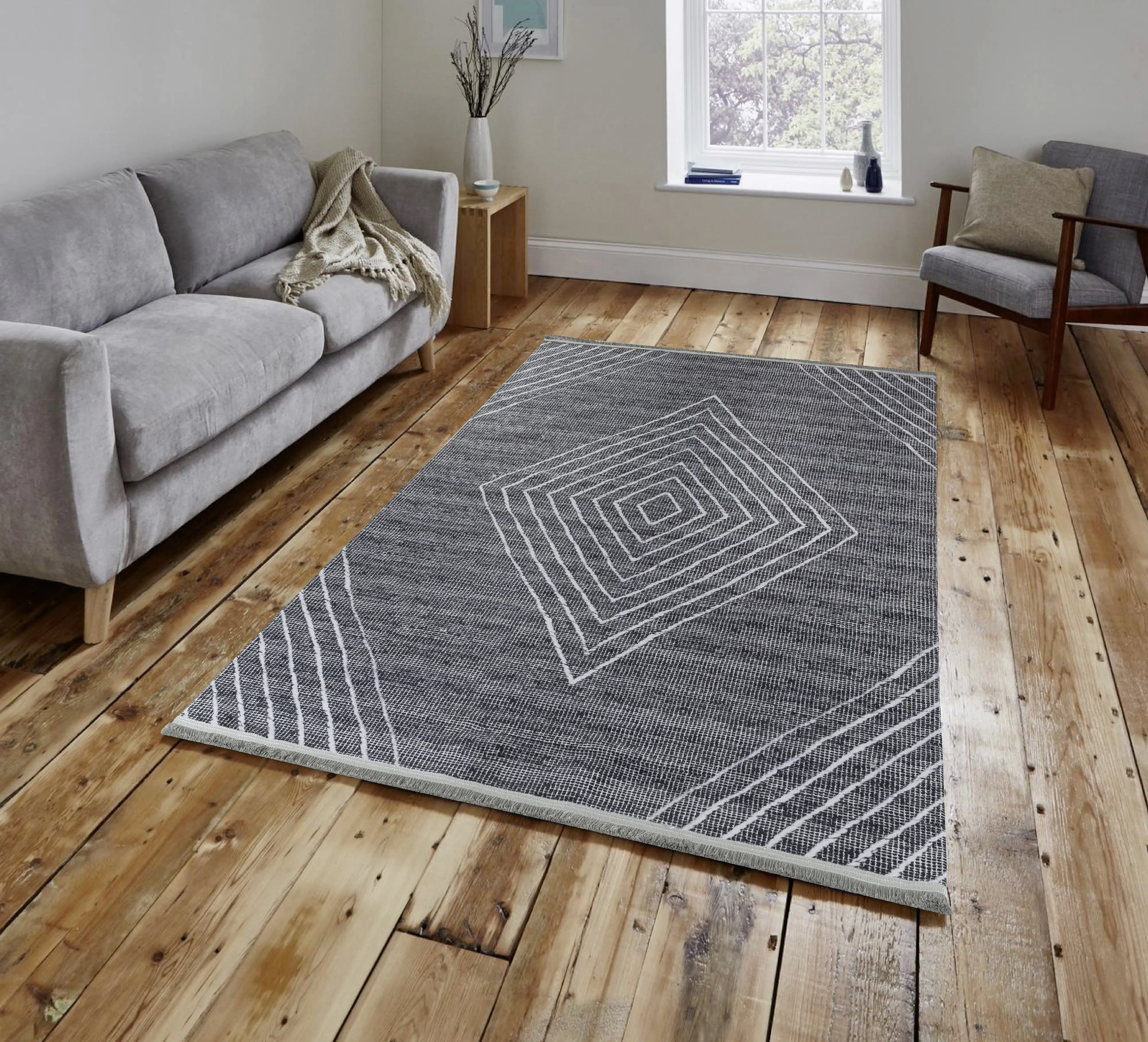 Teppich Efe - waschbar 1010 anthrazit, 120 x 170 cm