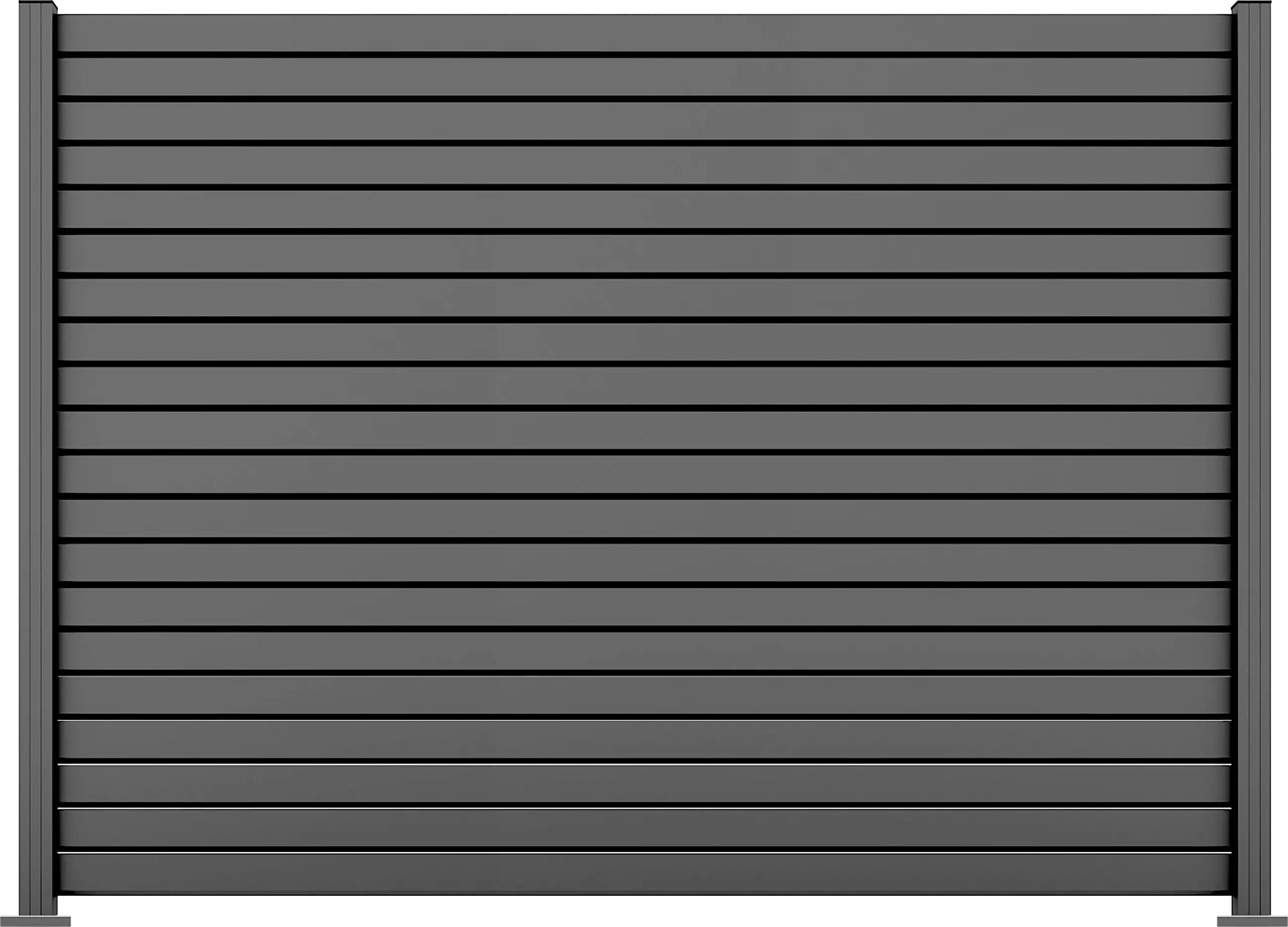 Ambiente Alu-Zaun Grundset Rhombus MINI 187 x 244,2 cm grau