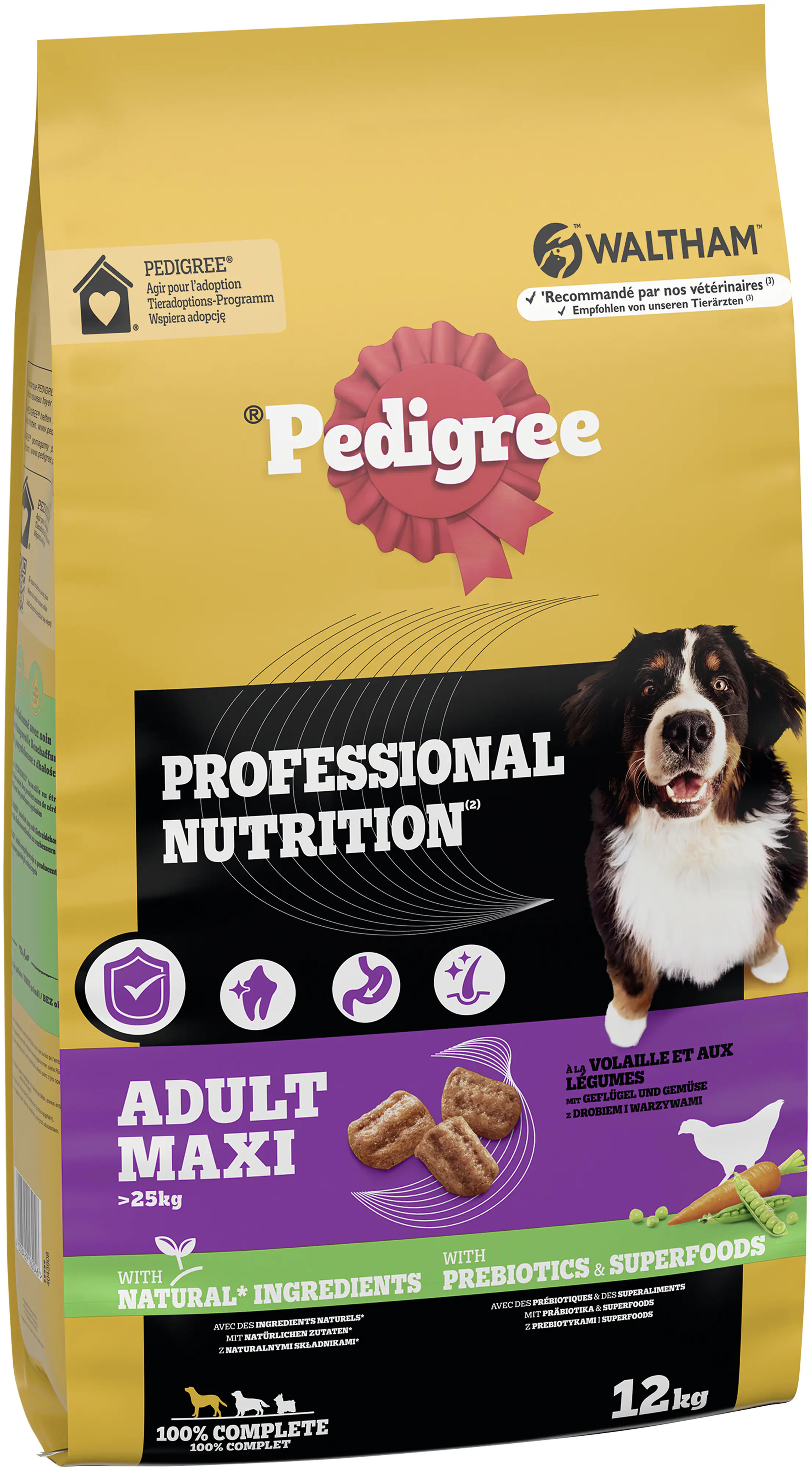 Pedigree Professional Nutrition Hundetrockenfutter Adult Maxi 12 kg Geflügel & Gemüse 