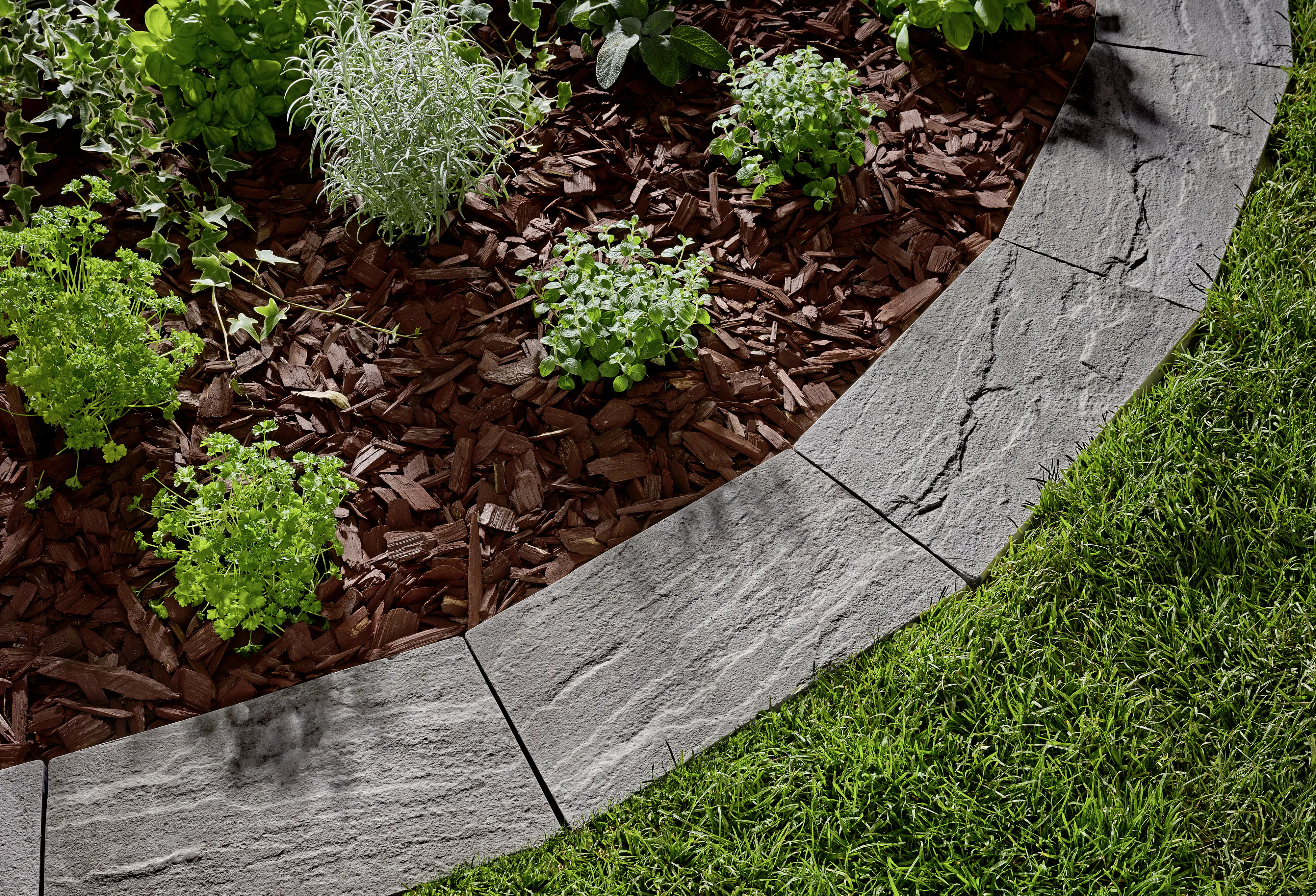 Kann Mähkante Nativa 35 x 20 x 4 cm grau-nuanciert