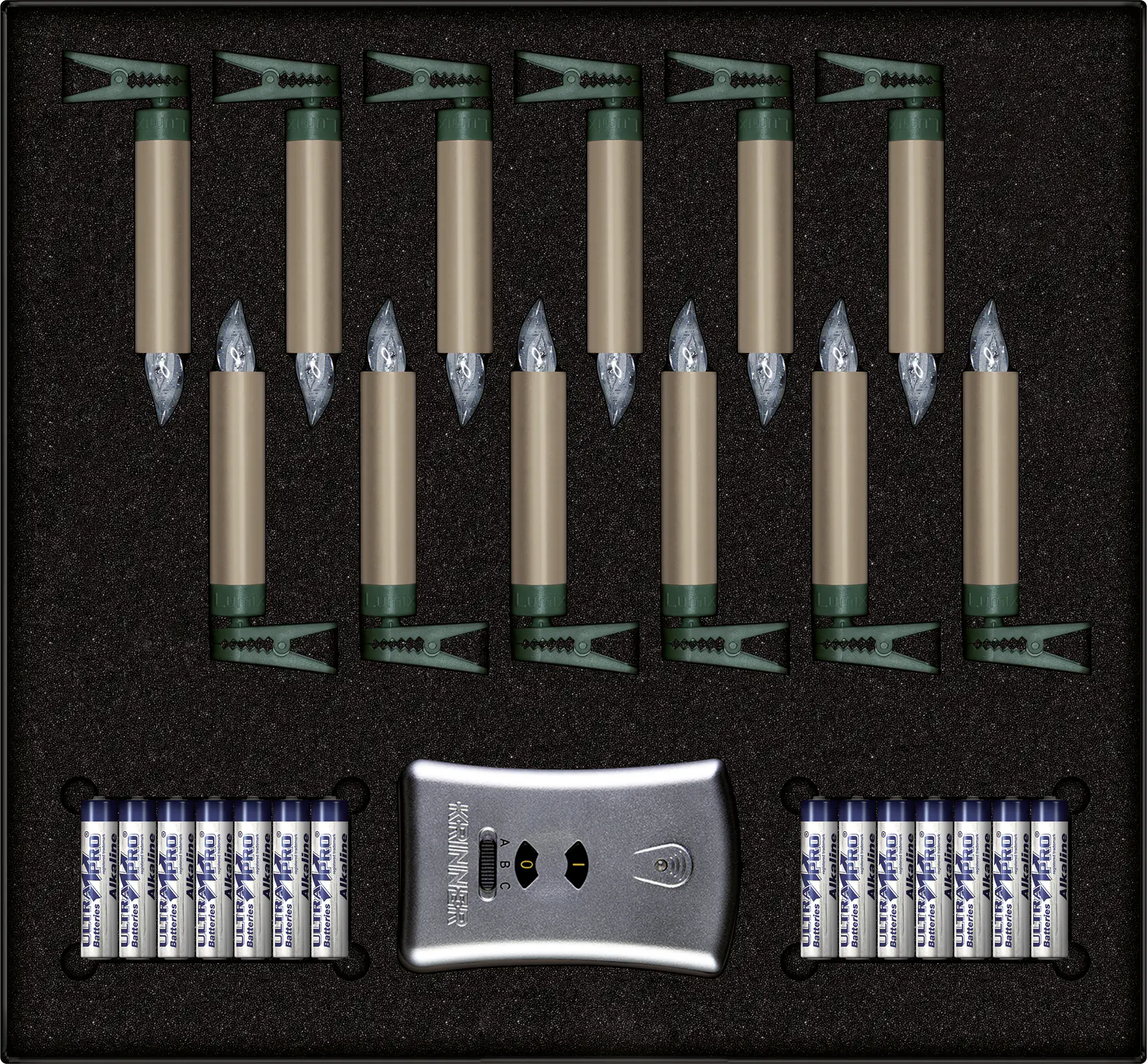 Krinner Lumix Weihnachtsbaumkerzen Premium mini Basisset 12 LEDs