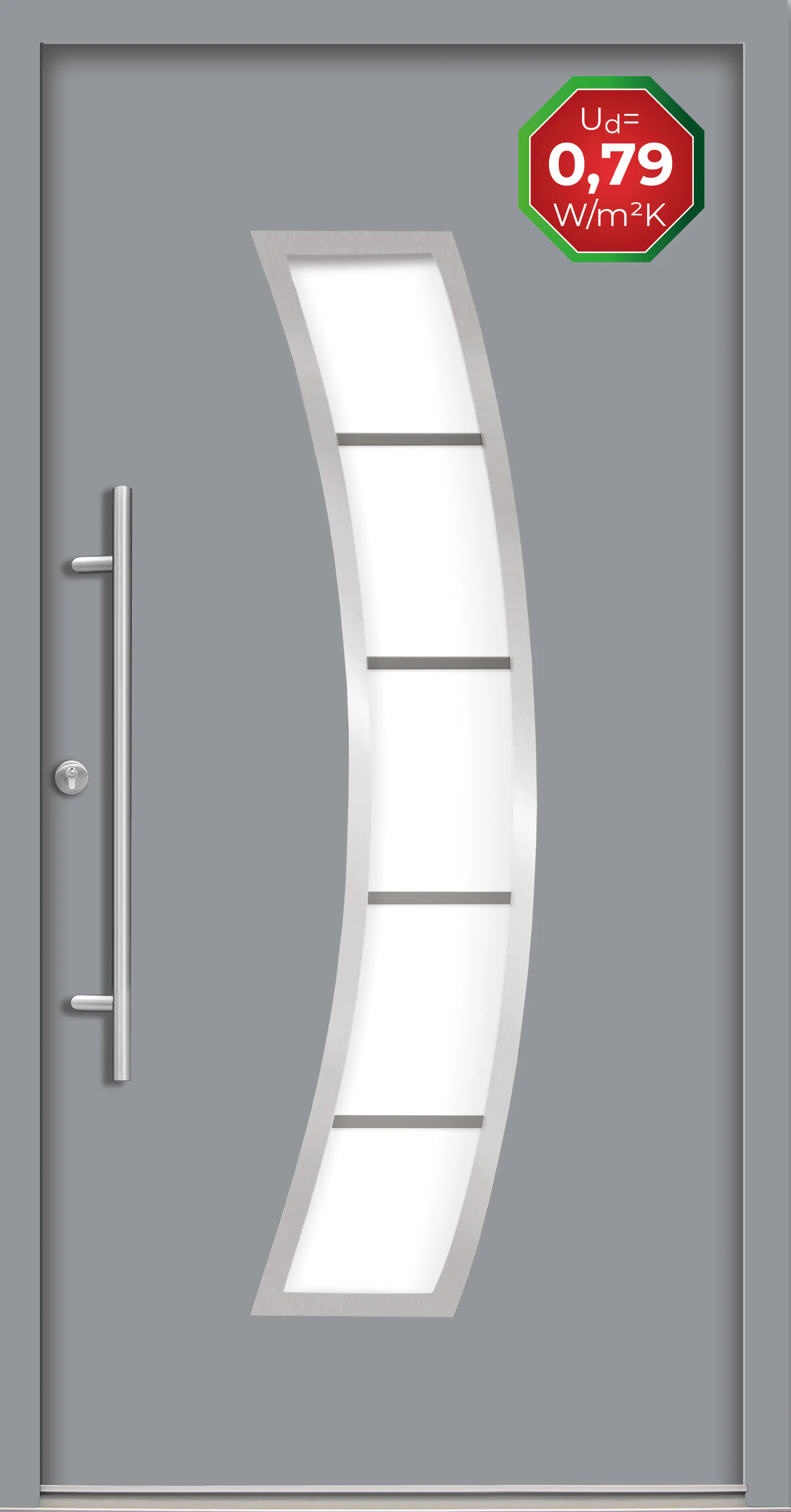 Splendoor Haustür Passivedoor Premium P14 Grau DIN Links 110 x 210 cm