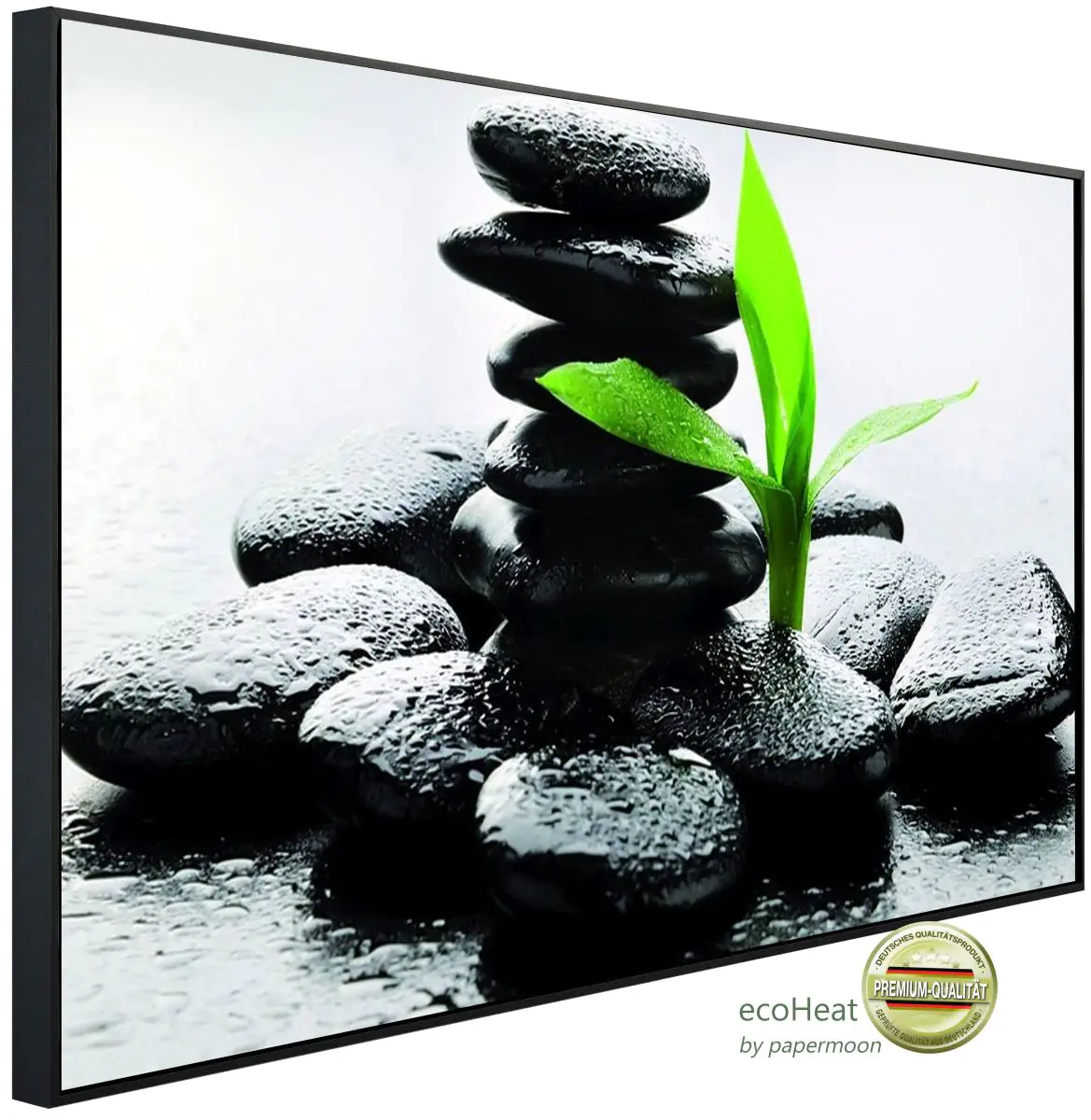 papermoon Infrarotheizkörper EcoHeat 60X100 cm 800 Watt, Zen Basalt Steine