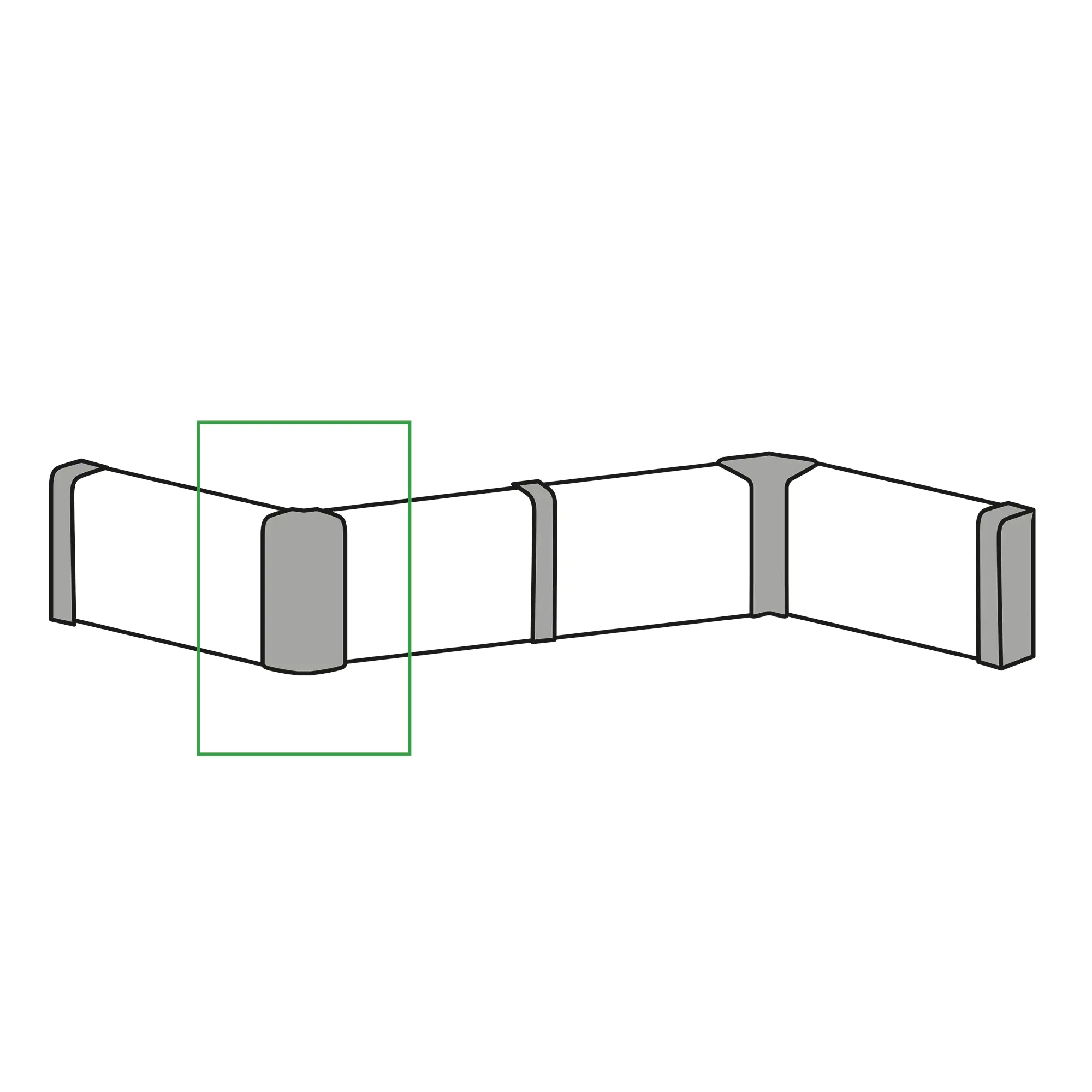 Außeneck für Kunststoffleiste KU.050 silberesche