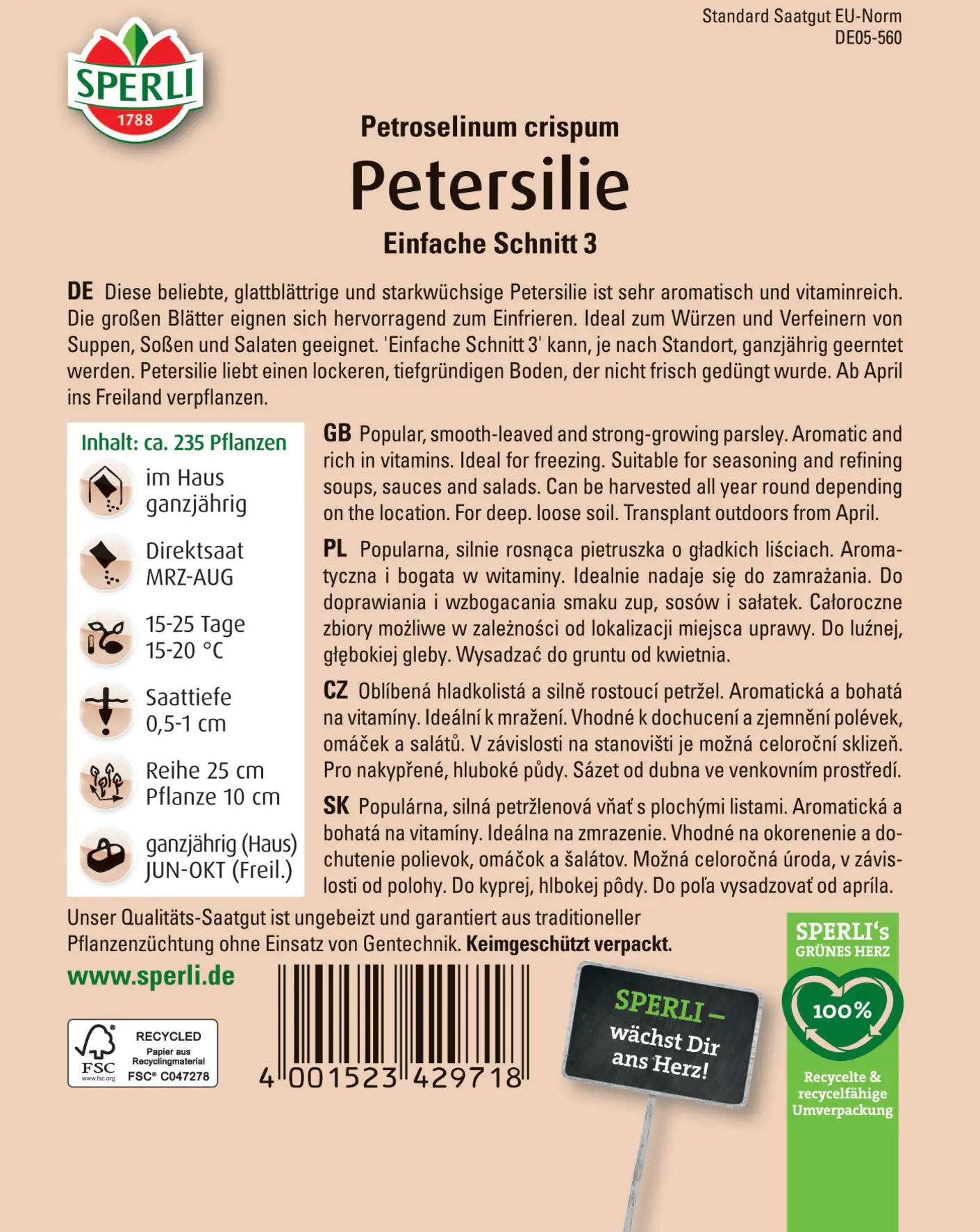 Sperli Petersilie Einfache Schnitt 3 Sperli Petersilie Einfache Schnitt 3