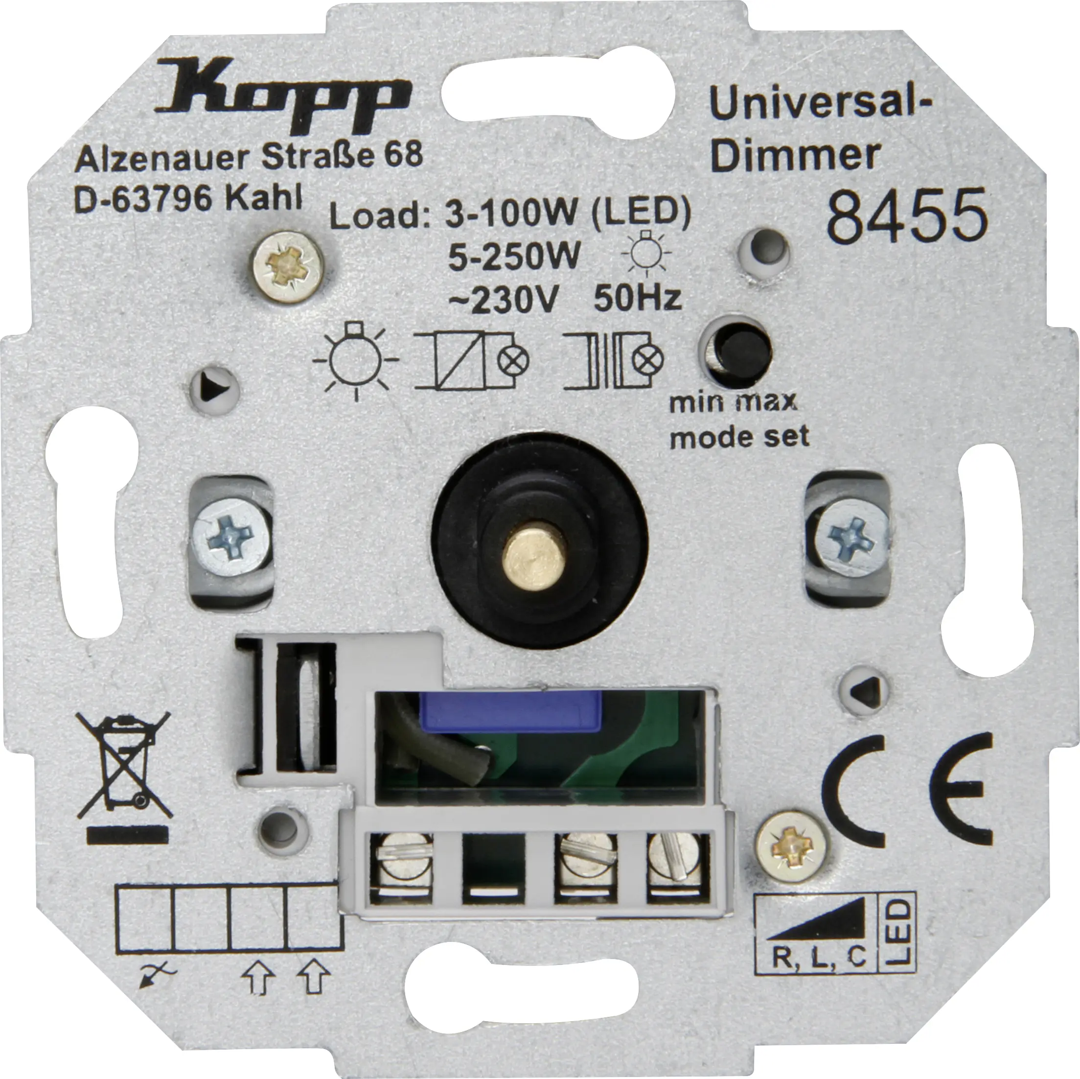 Kopp Universal LED Druck-Wechsel-Dimmer, 3 -100 Watt, 845500002