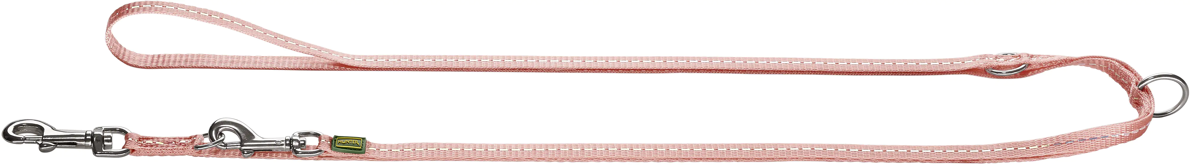 Hunter verstellbare Führleine Tripoli hellrosa reflektierend