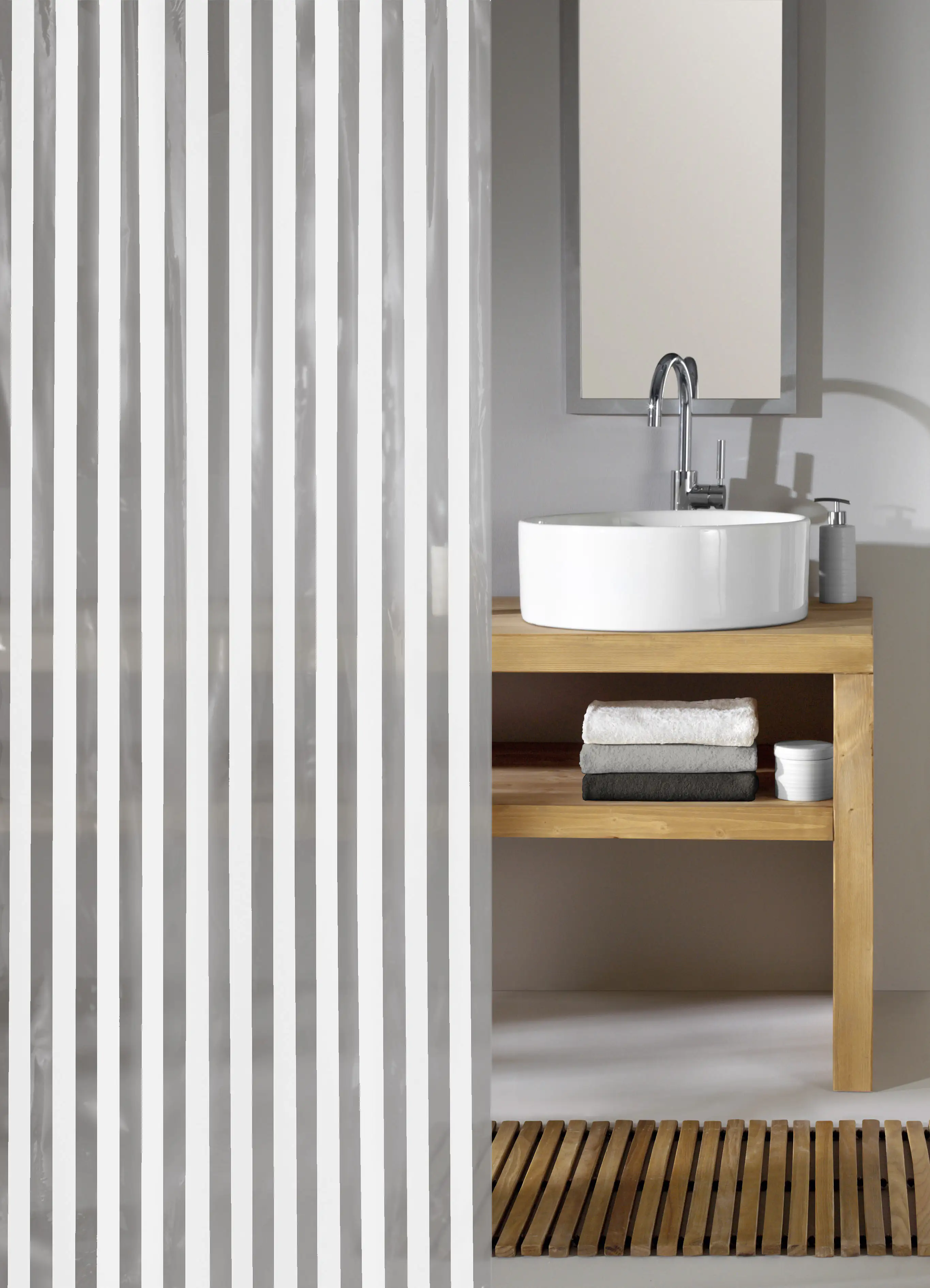 Kleine Wolke Duschvorhang Noa weiß, 180 x 200 cm