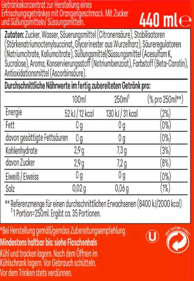 Sodastream Drink Mix Sirup Mirinda 440 ml