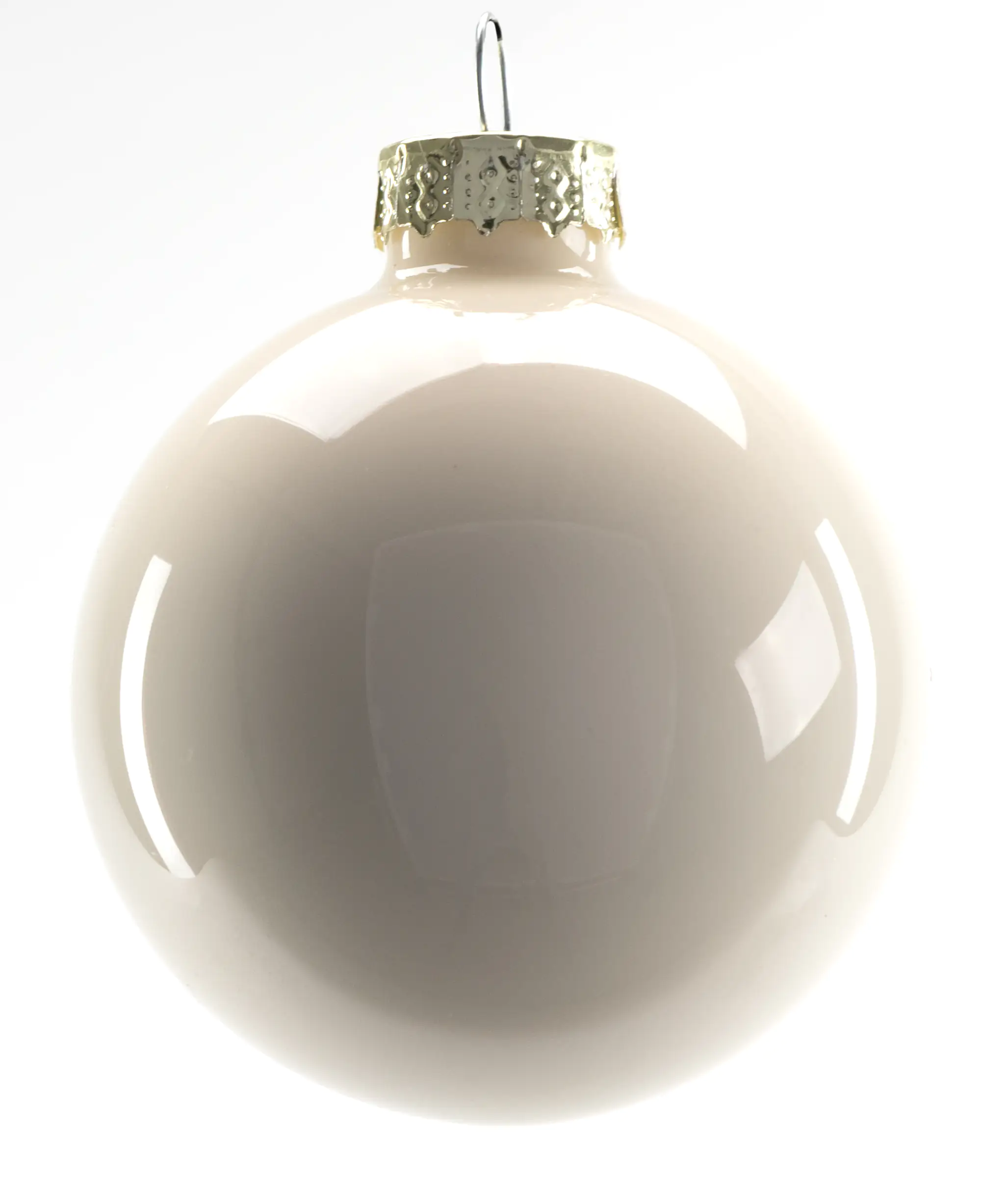 4333692537193_02 Trendline Weihnachtskugeln aus Glas Ø 6 cm wollweiß-gold-bernstein 20 Stück