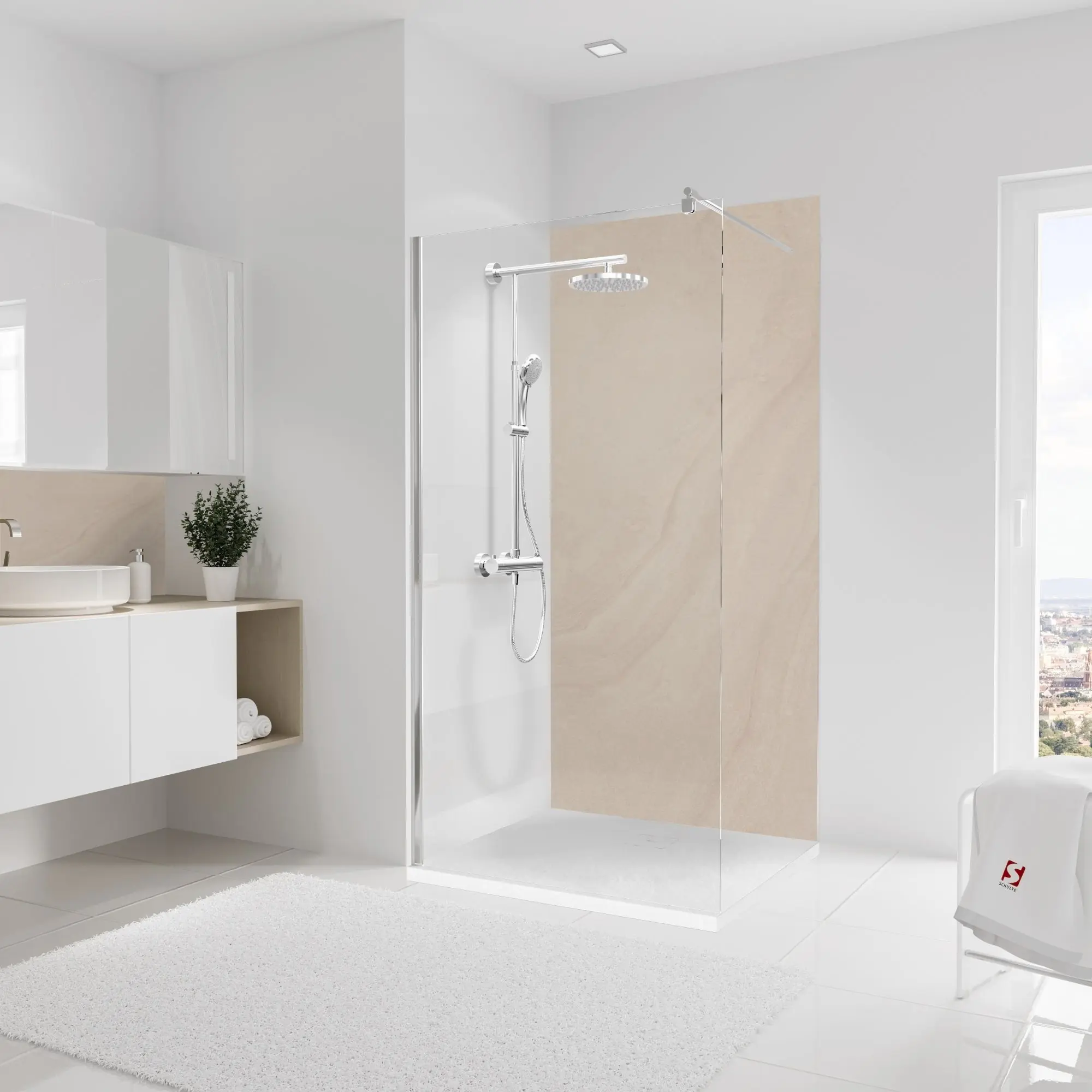 Schulte Duschrückwand DecoDesign Dekor 100 x 210 cm Sandstein beige