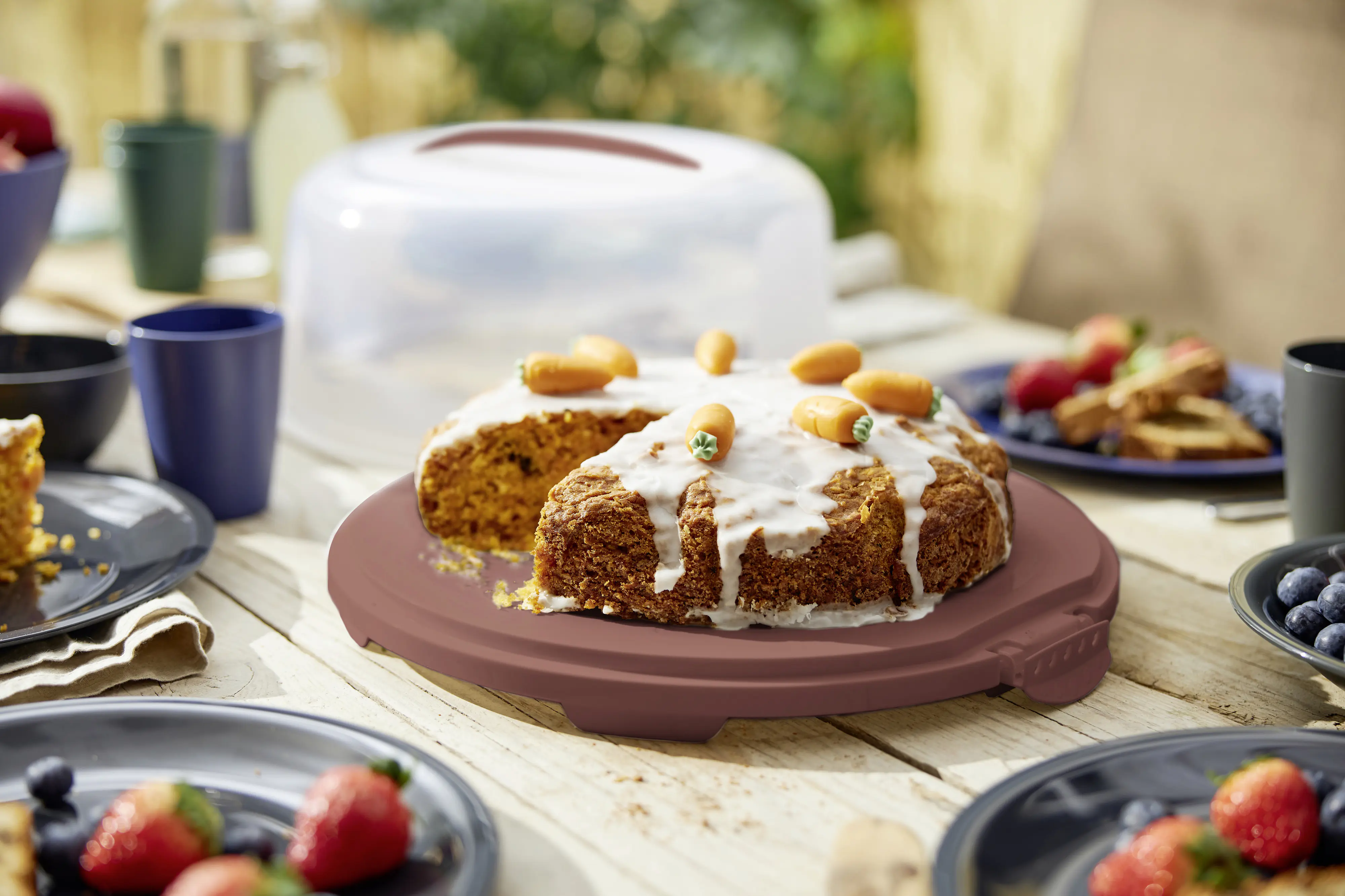 Rotho Tortenglocke Fresh hoch iron rot