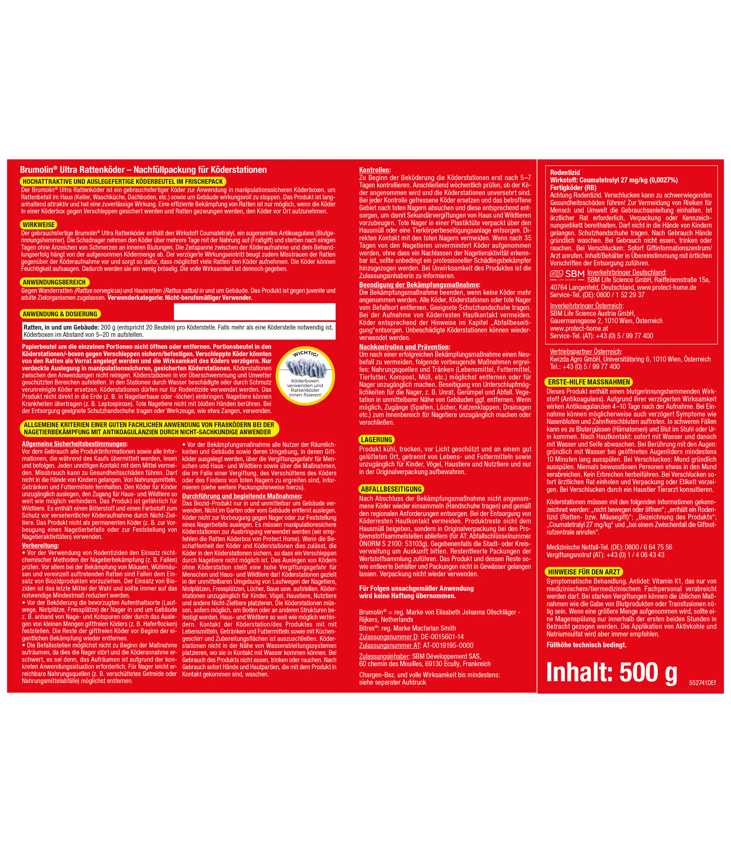 Brumolin Ultra Rattenköder 500 g