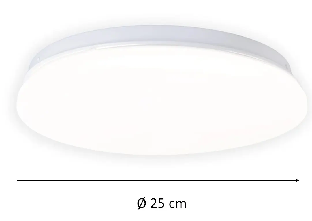 LED Kellerleuchte Levi rund 25 cm Garagenleuchte, IP44, weiß