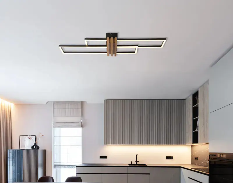 Globo Deckenleuchte Dakari I 80 x 23 cm L x B schwarz warmweiß