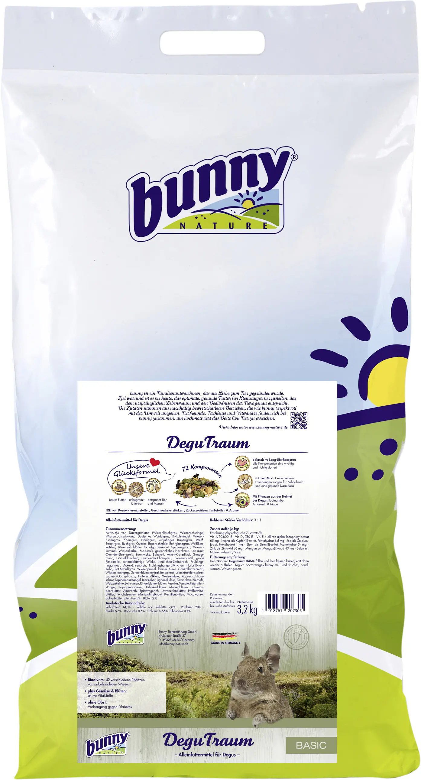 bunny DeguTraum BASIC 32kg für Degus