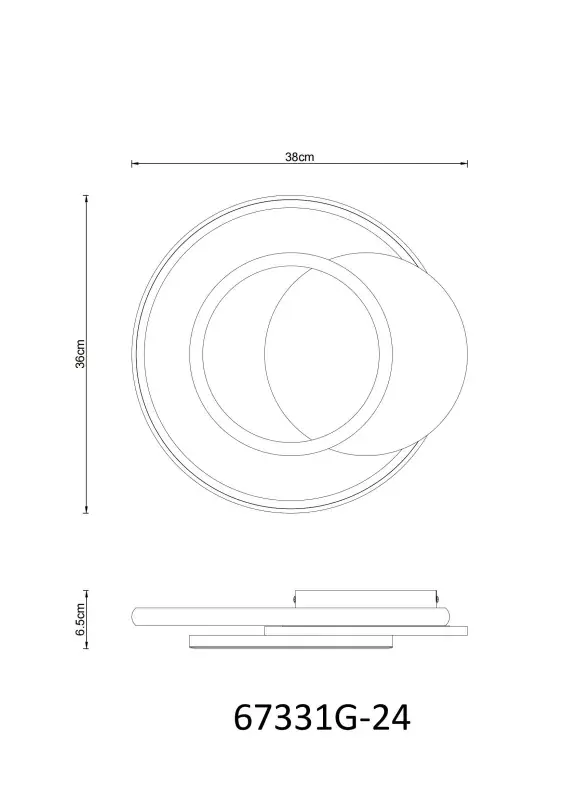 Globo Deckenleuchte Julio 38 x 36 cm L x B grau matt warmweiß