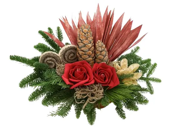 Grabschale mit Rosen rot-natur L 40 x B 25 cm