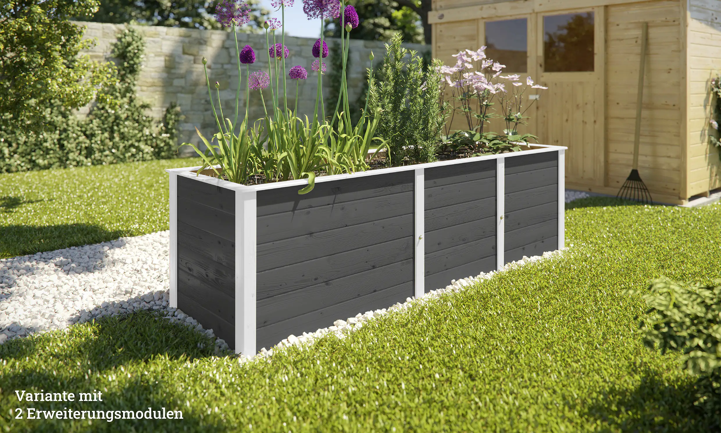 Weka Ergänzungssatz Hochbeet Modular , 21 mm, anthrazit, 67 cm