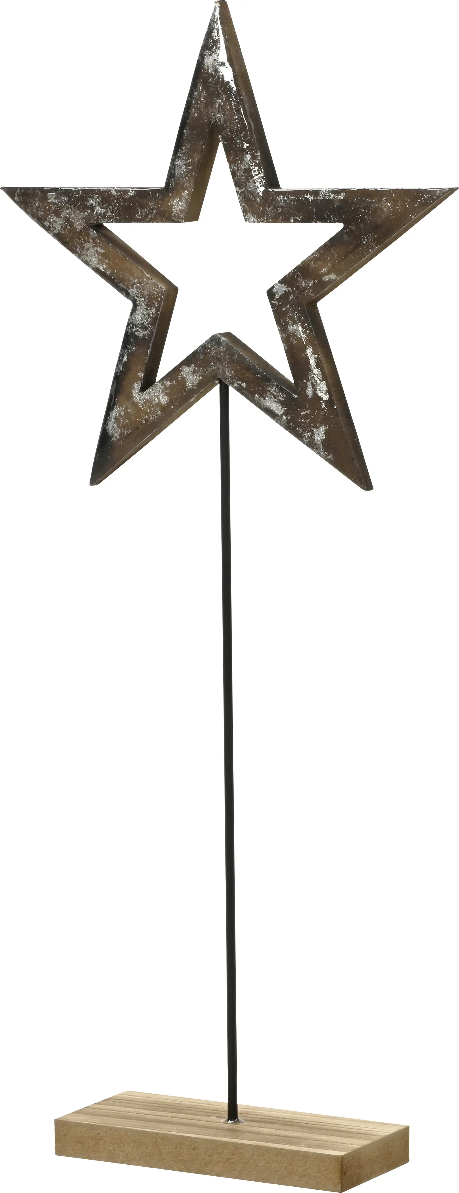 Decoris Weihnachtsdeko Stern 20 x 5,5 x 46 cm braun