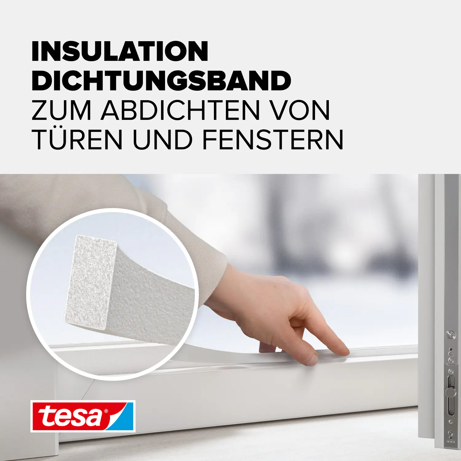 tesa Insulation Schaumstoff Fensterdichtung 6 m, weiß