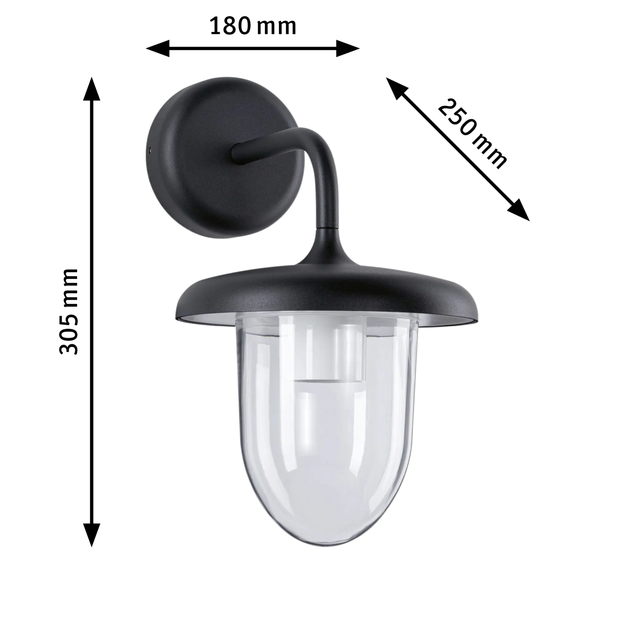 Paulmann LED Außen-Wandleuchte Vintario anthrazit 30,5 x 18 cm E27 Paulmann LED Außen-Wandleuchte Vintario anthrazit 30,5 x 18 cm E27