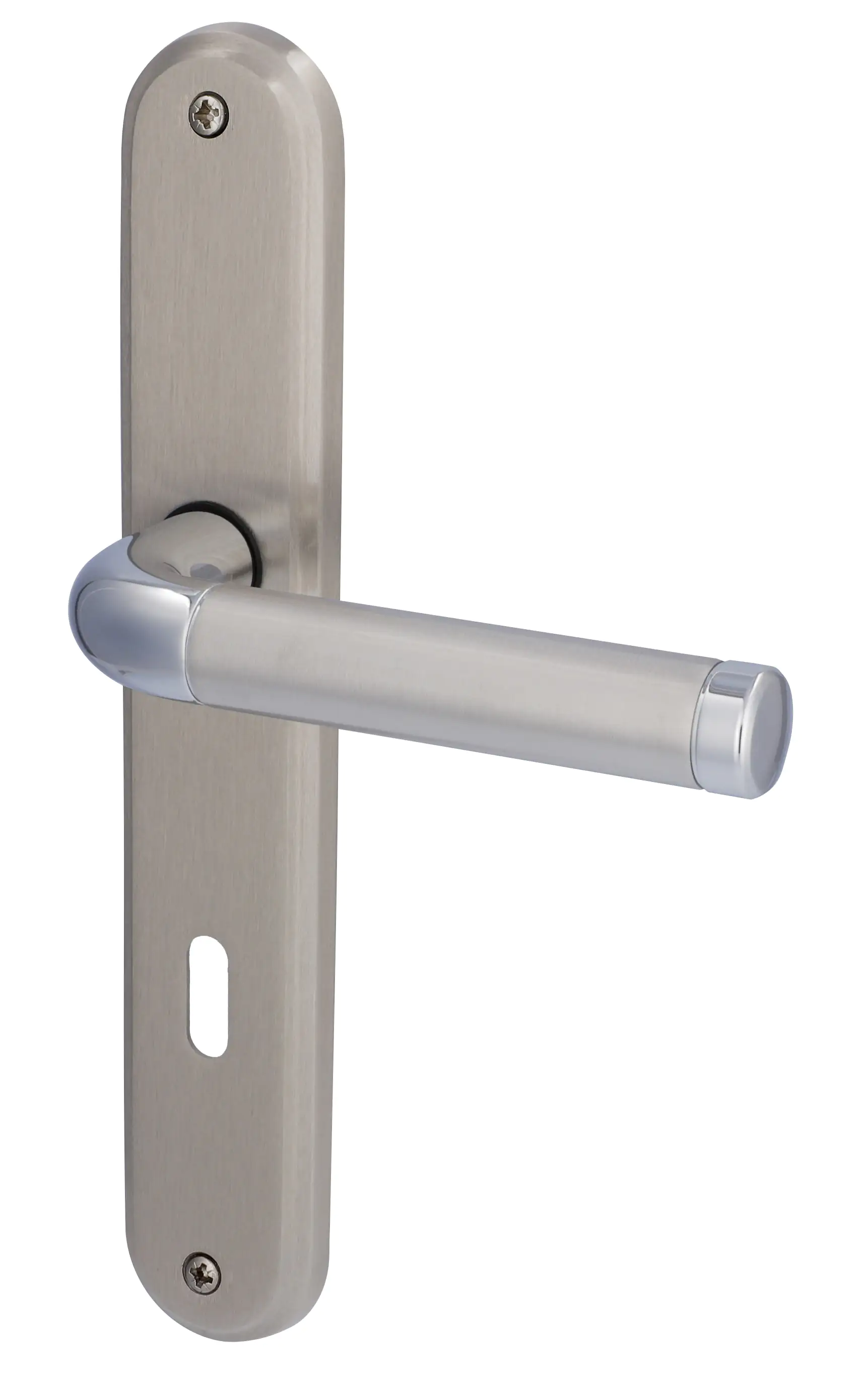 Alpertec BB-Langschildgarnitur Sabine Messing silber abgerundet