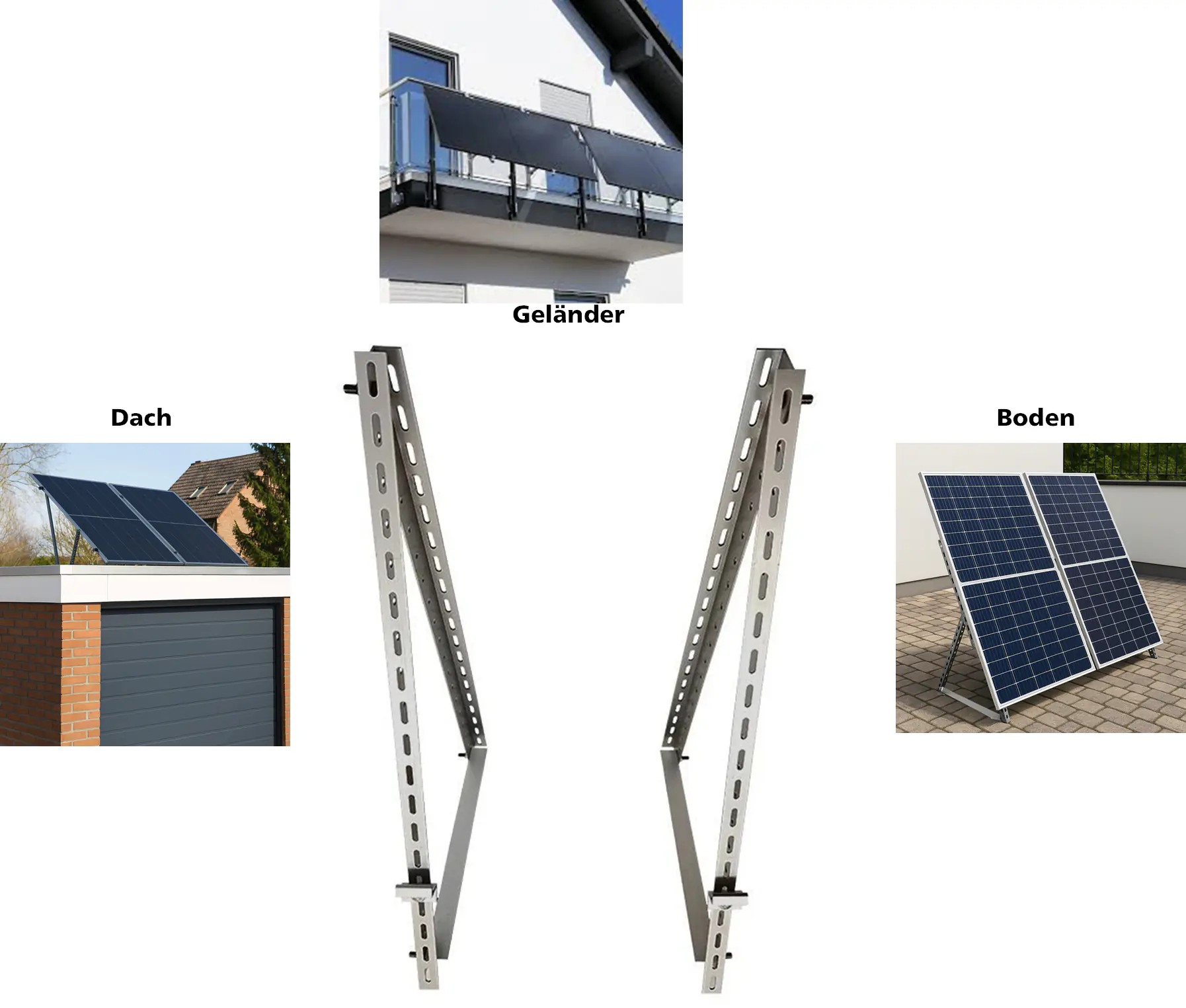 Sunlit Solarmodul-Halterung Aufständerung für 1 Modul