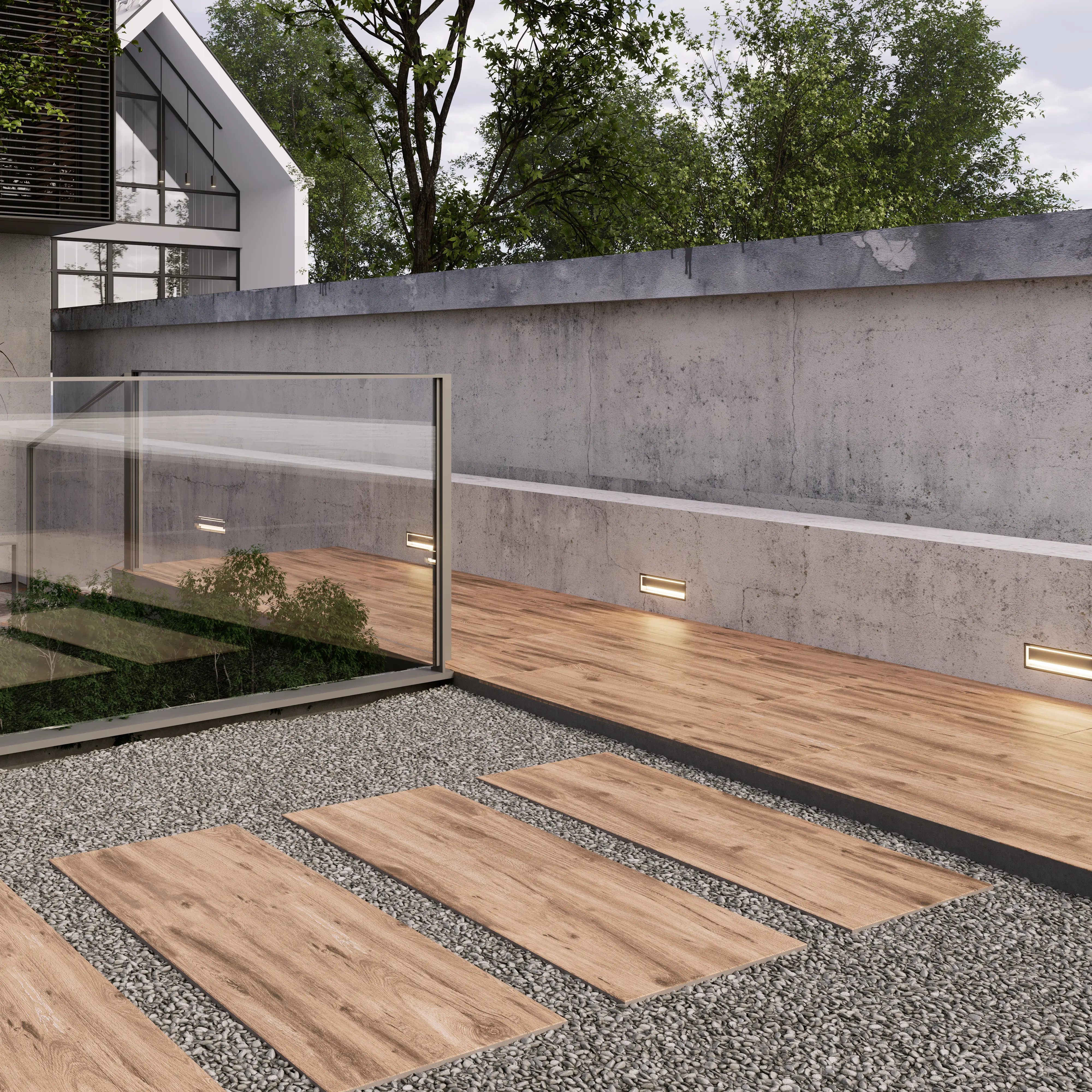 Terrassenplatte Feinsteinzeug Skagen Trend 40 x 120 x 2 cm oak Terrassenplatte Feinsteinzeug Skagen Trend 40 x 120 x 2 cm oak
