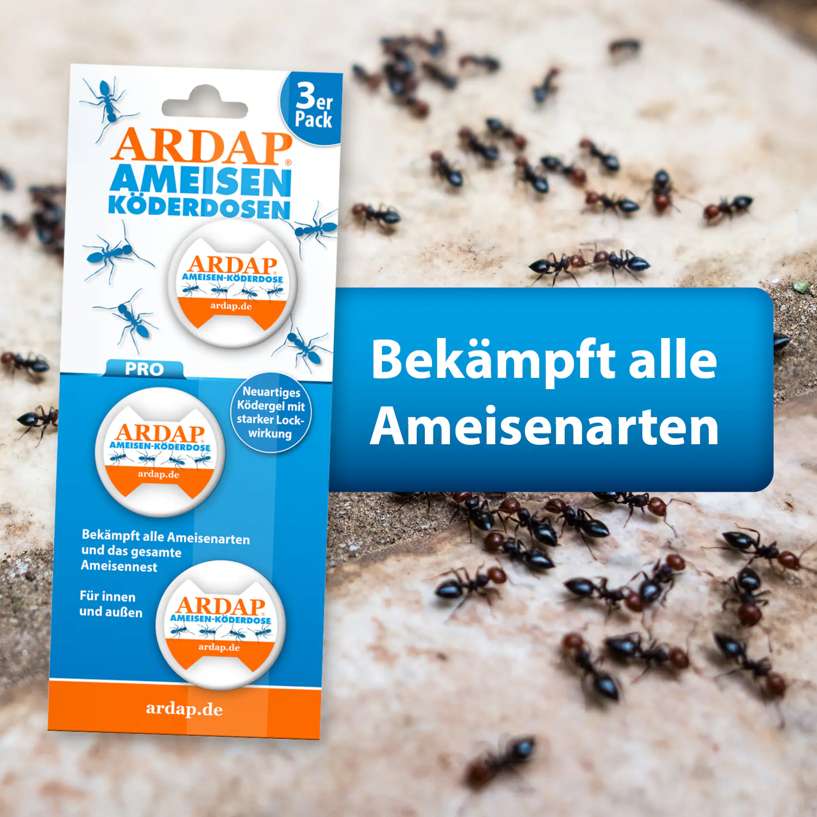 Ardap Pro Ameisenköderdose 3 Stück