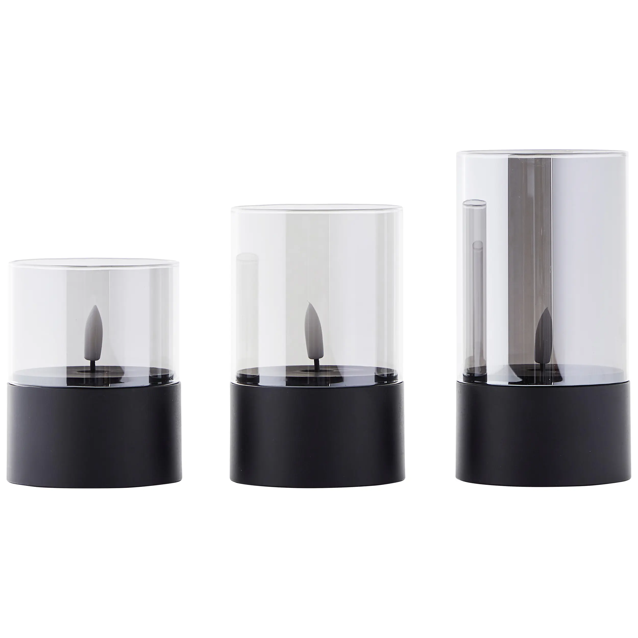Brilliant LED Kerze batteriebetrieben mit Timer Ø 8 schwarz 3er Set Brilliant LED Kerze batteriebetrieben mit Timer Ø 8 schwarz 3er Set