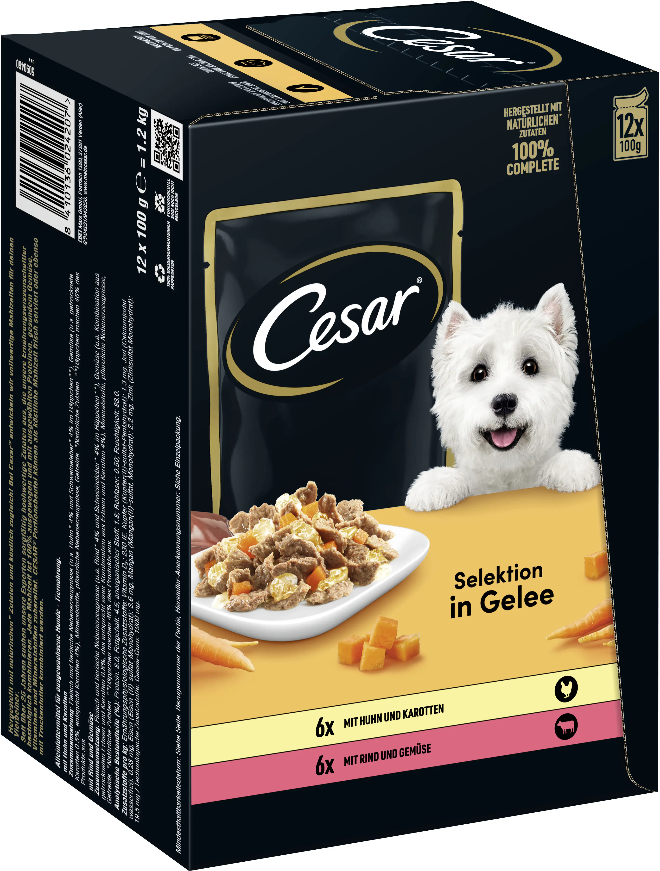 Cesar Hundenassfutter Selektion in Gelee Adult 12 x 100 g Huhn & Rind