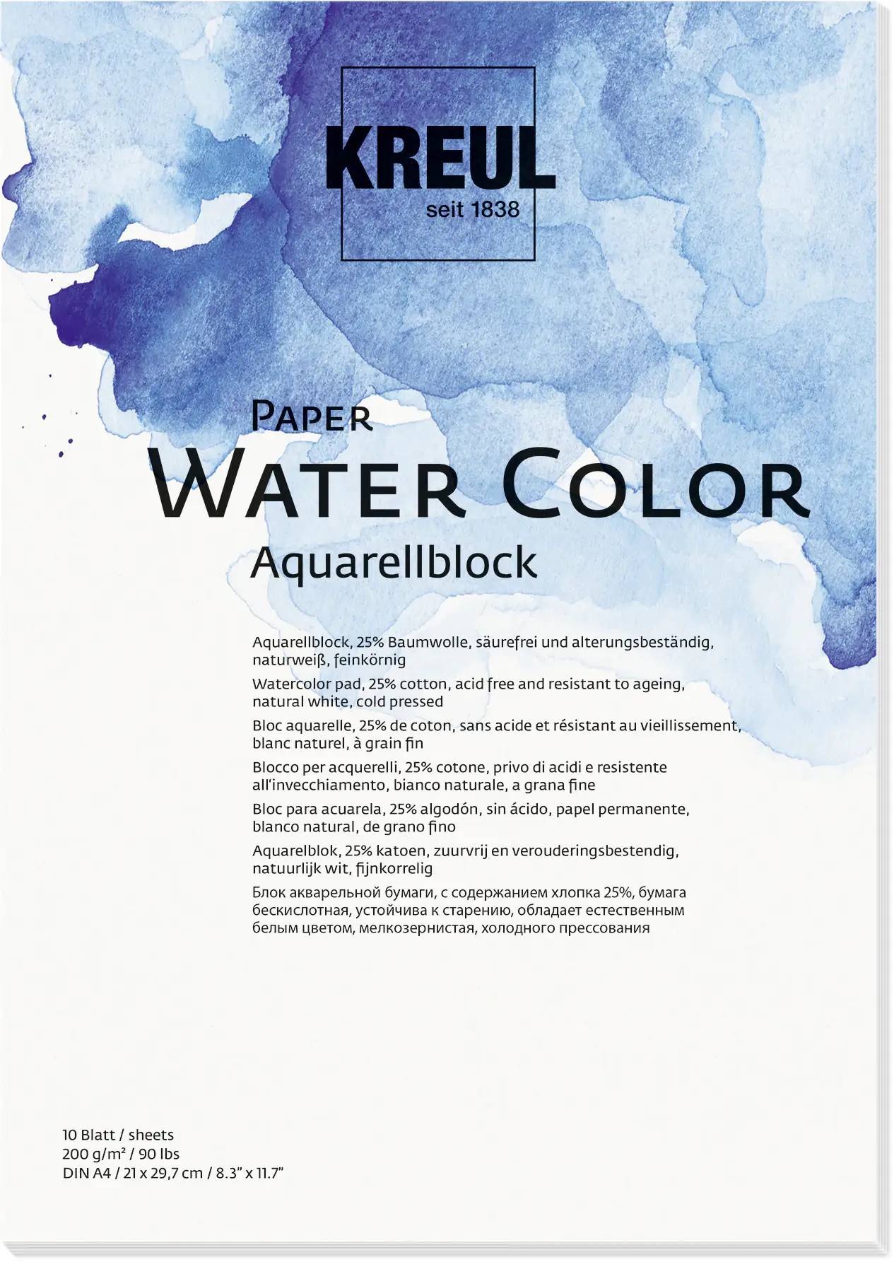 Kreul Paper Water Color 10 Blatt 200 g/m², DIN A4