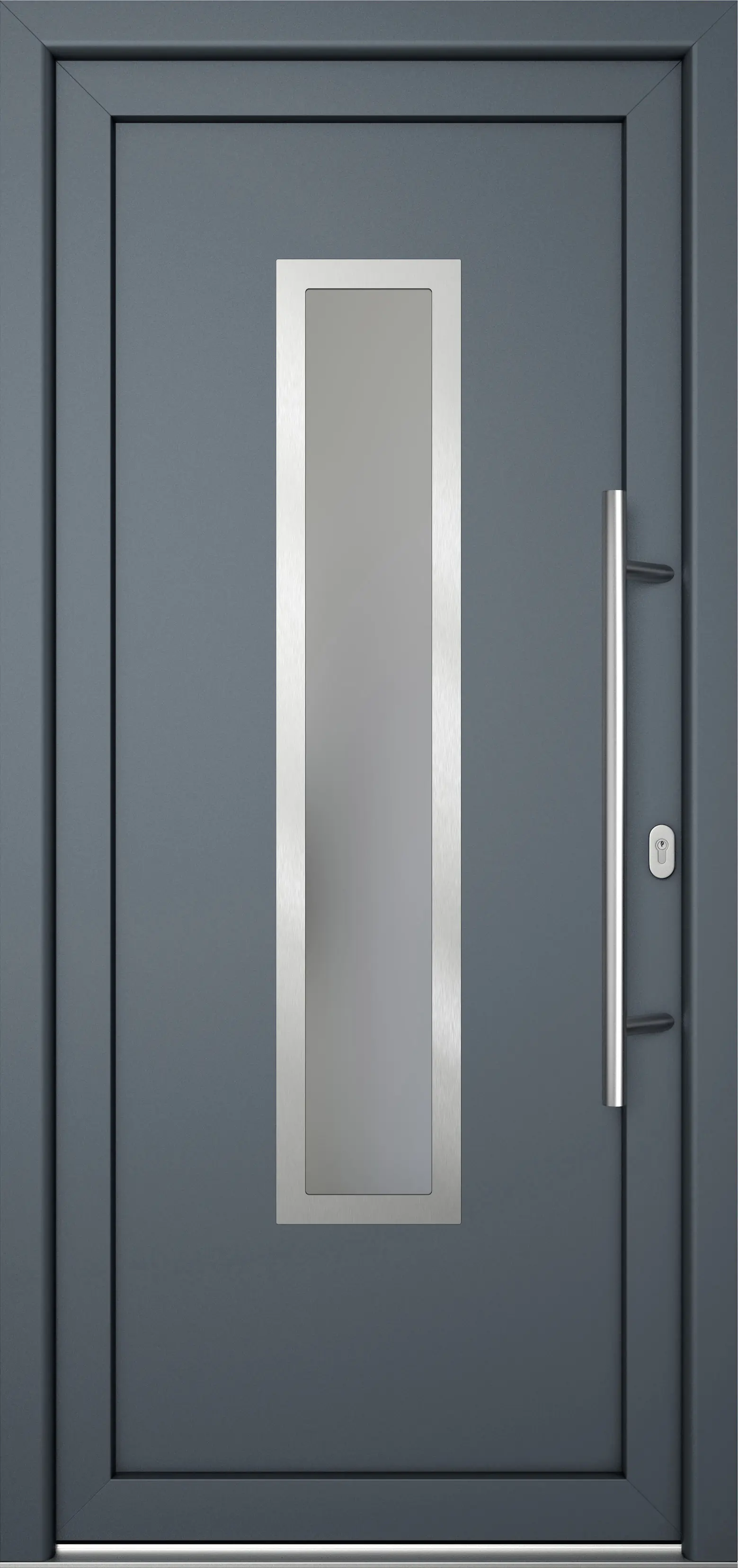 Meeth Haustür Signum Pro PVC Modell 32 88 x 208 cm DIN Rechts weiß/titan