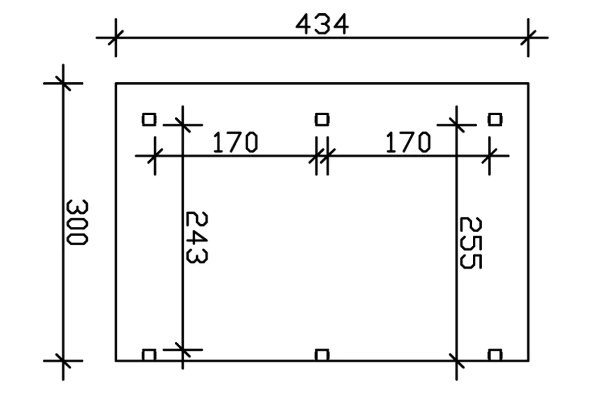 SKAN HOLZ Terrassenüberdachung Siena 434 x 300 cm, Leimholz, natur