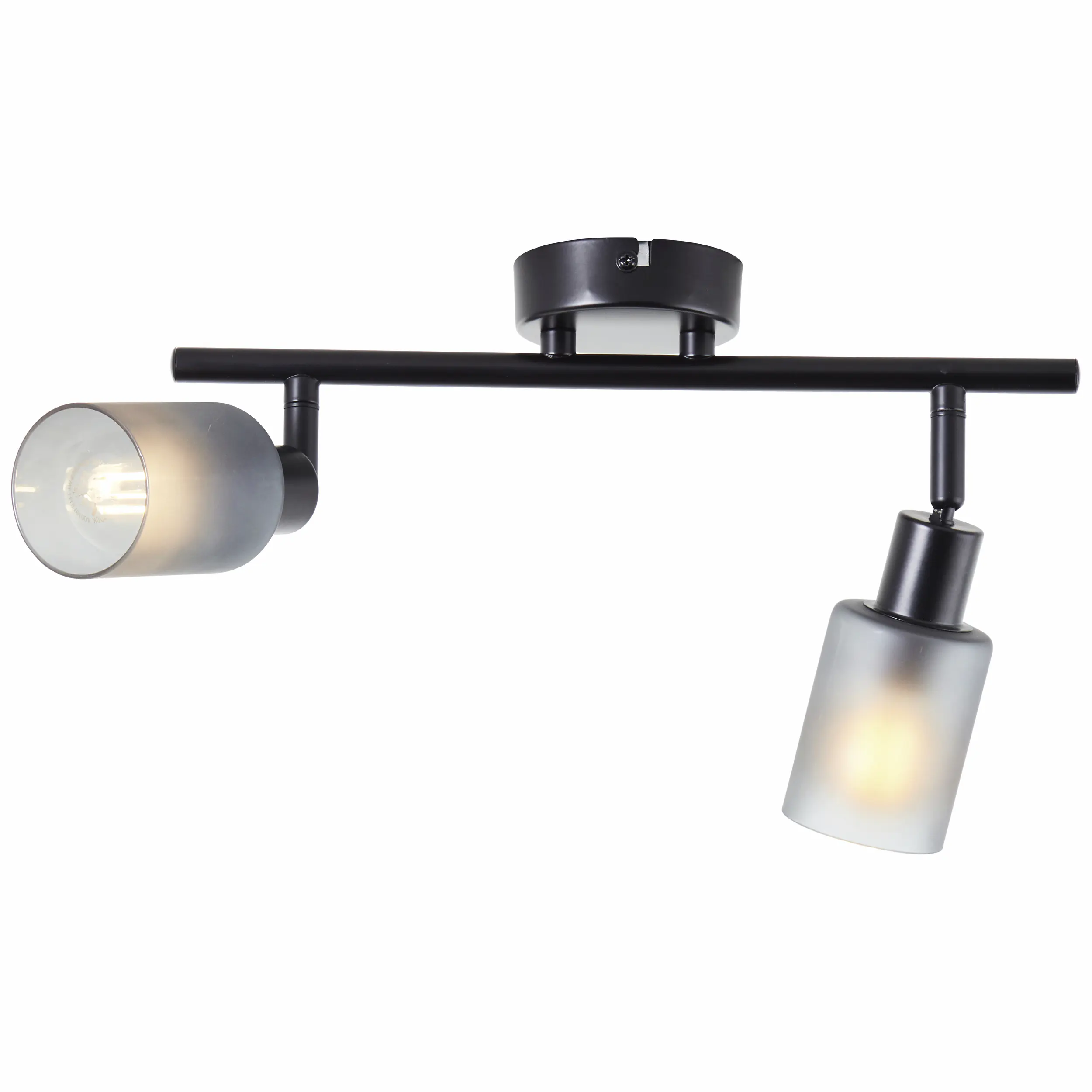 Brilliant Deckenstrahler Loralie 2er Spot Balken E14 schwarz rauchglas