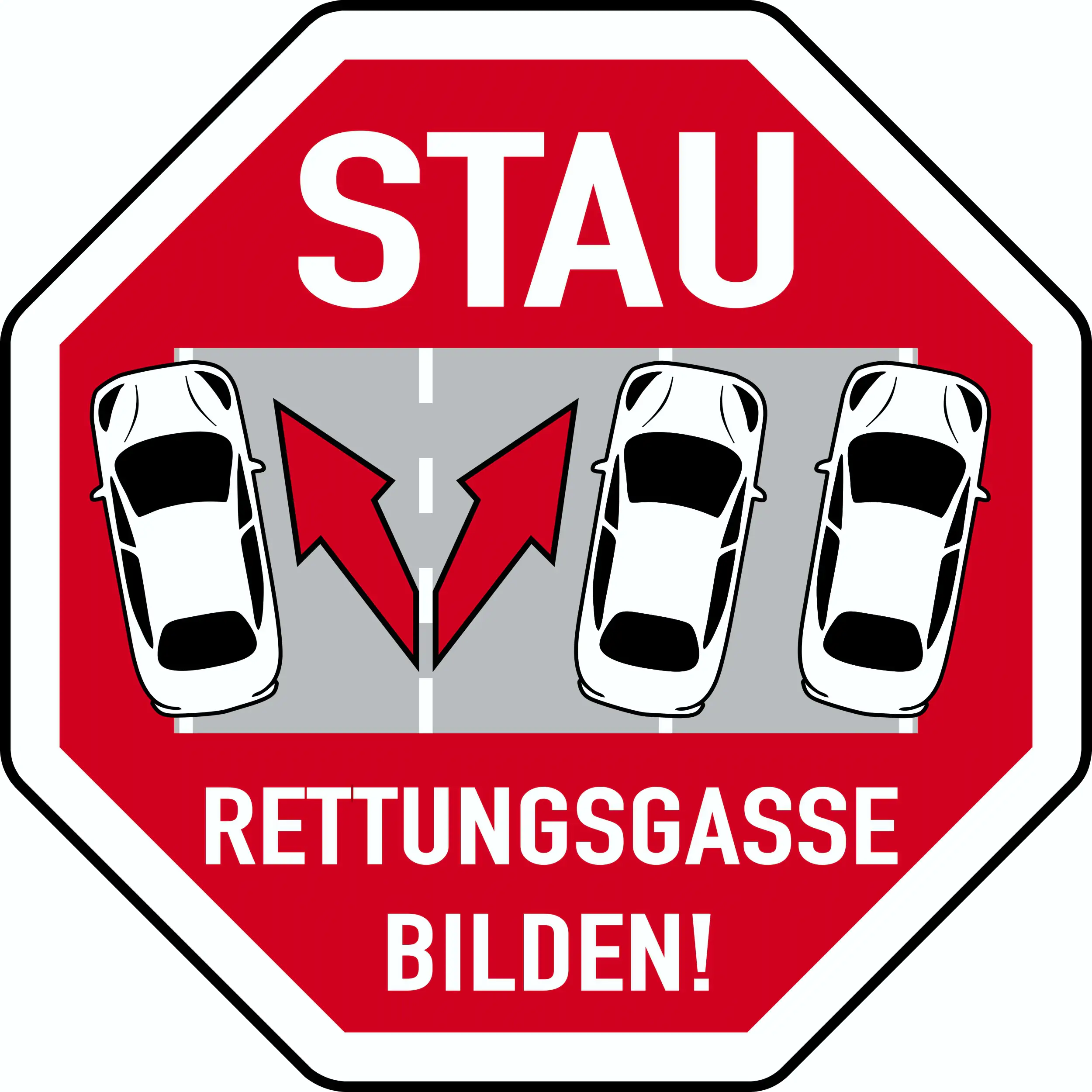 Hermann Schütz Aufkleber Rettungsgasse bilden 80x80mm