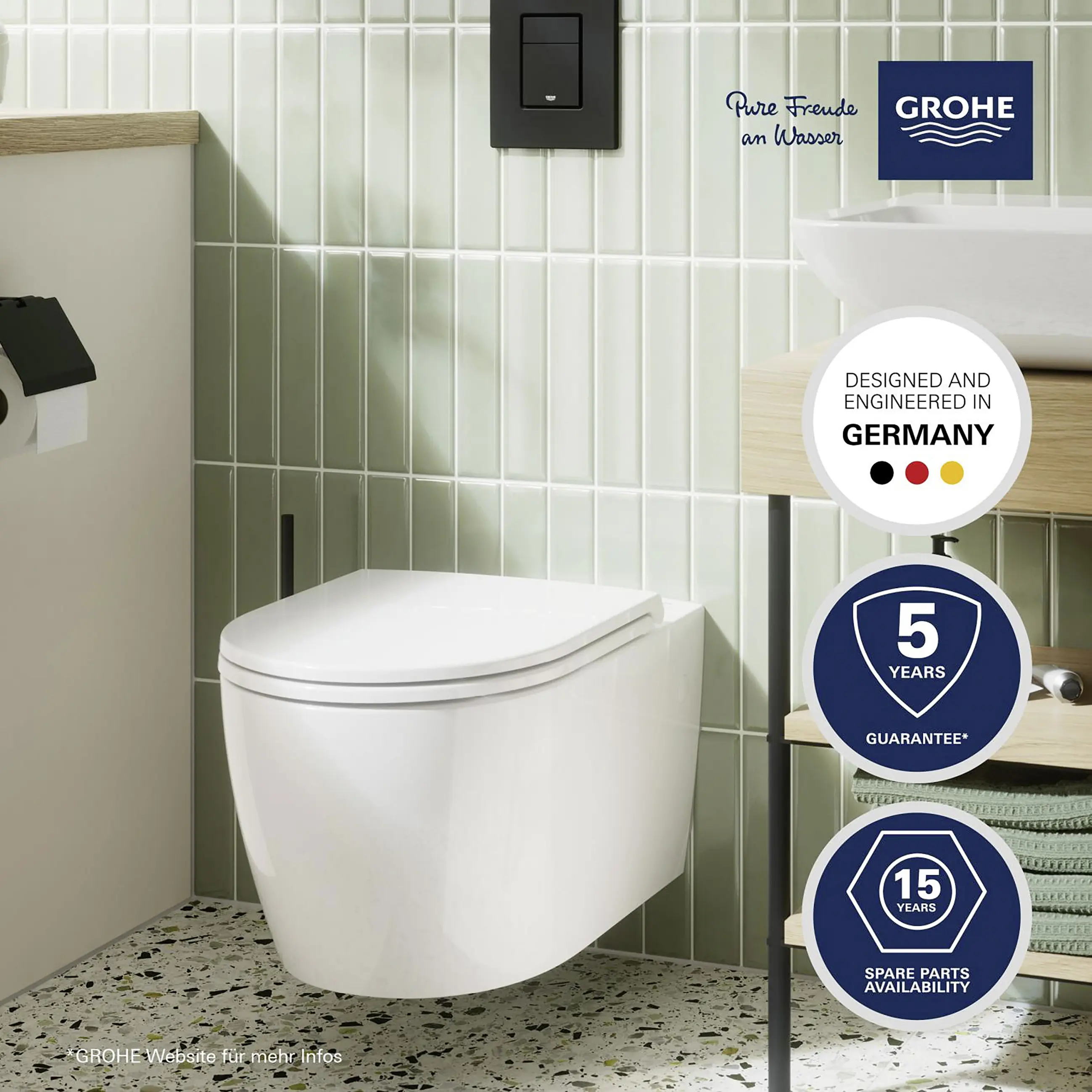 Grohe Wand WC spülrandlos Start Round Tiefspüler alpinweiß inkl. WC-Sitz Grohe Wand WC spülrandlos Start Round Tiefspüler alpinweiß inkl. WC-Sitz