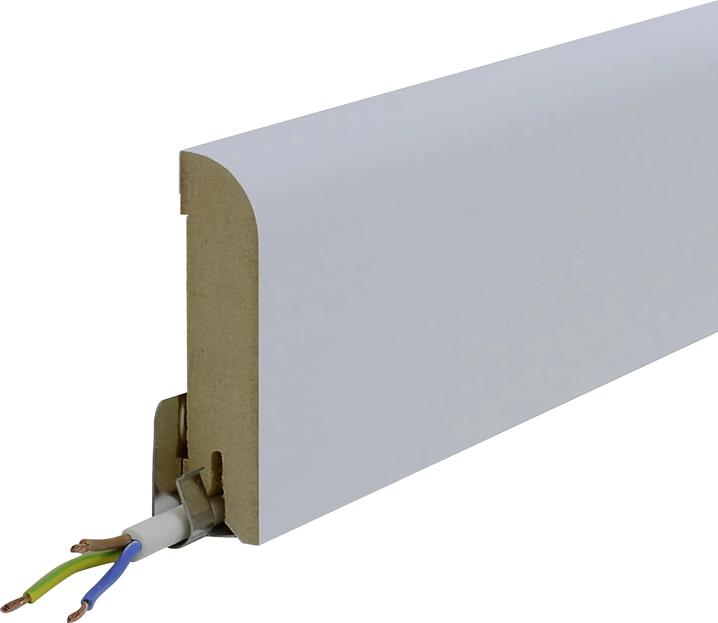 B.S. Bauprogramm Clip-Sockelleiste 250 cm 80 x 18 mm Blütenweiß